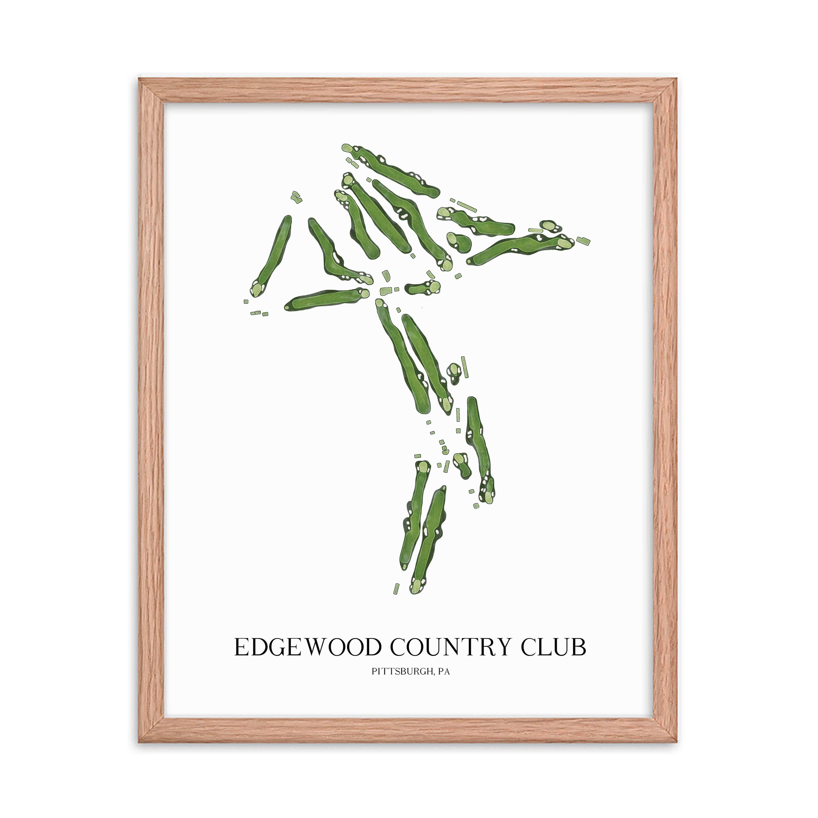 The 19th Hole Golf Shop - Golf Course Prints - Edgewood Country Club Golf Course Map Golf Map