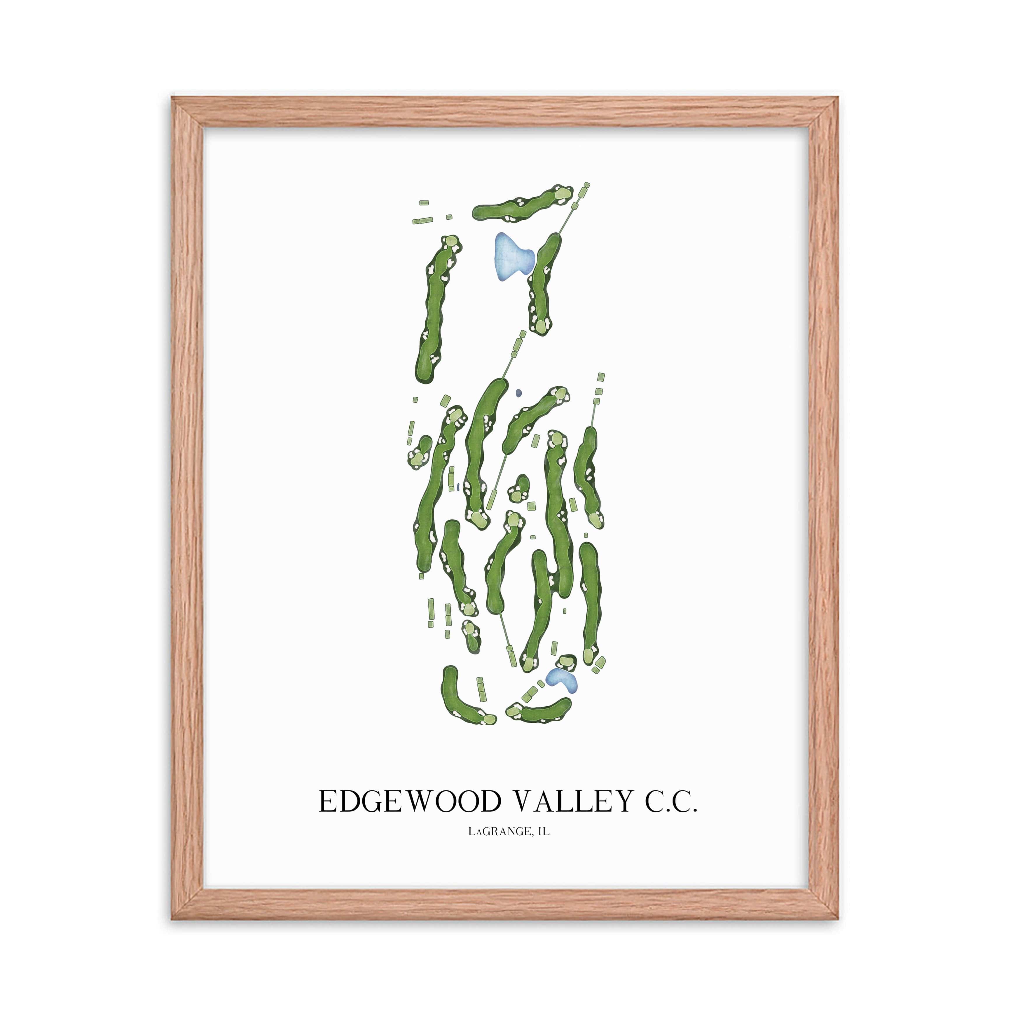 The 19th Hole Golf Shop - Golf Course Prints - Edgewood Valley Country Club Golf Course Map Golf Map