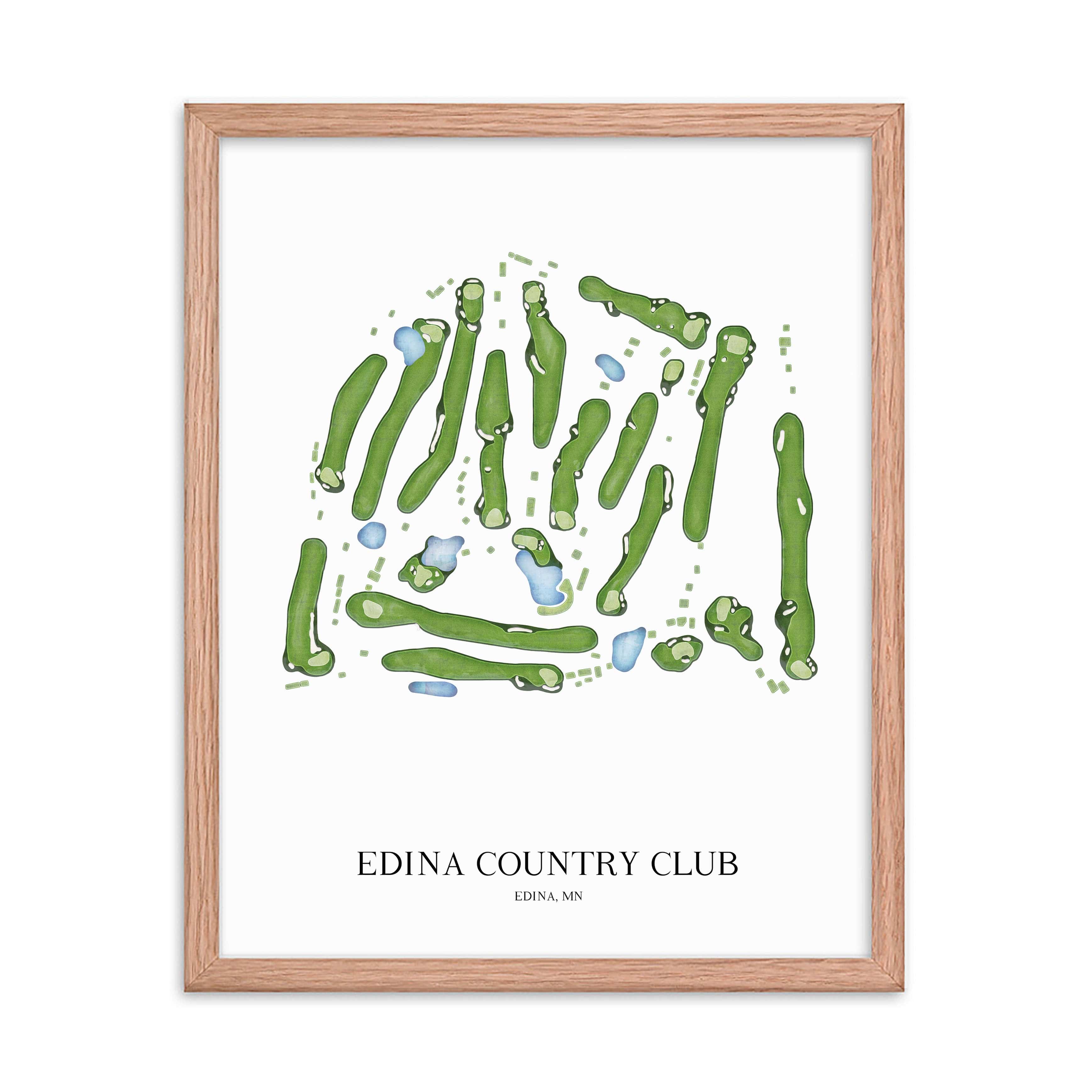 The 19th Hole Golf Shop - Golf Course Prints - Edina Country Club Golf Course Map Golf Map