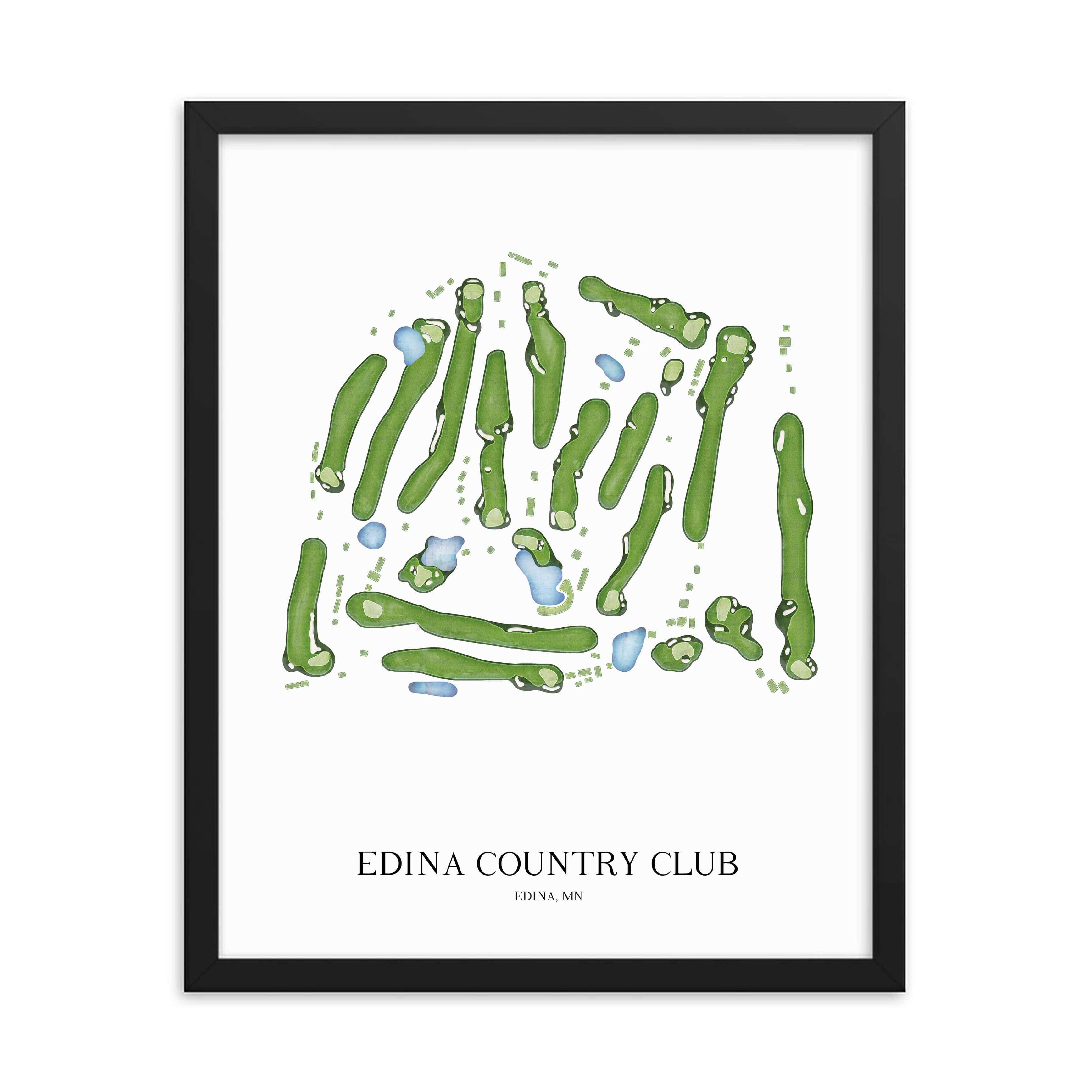 The 19th Hole Golf Shop - Golf Course Prints - Edina Country Club Golf Course Map Golf Map