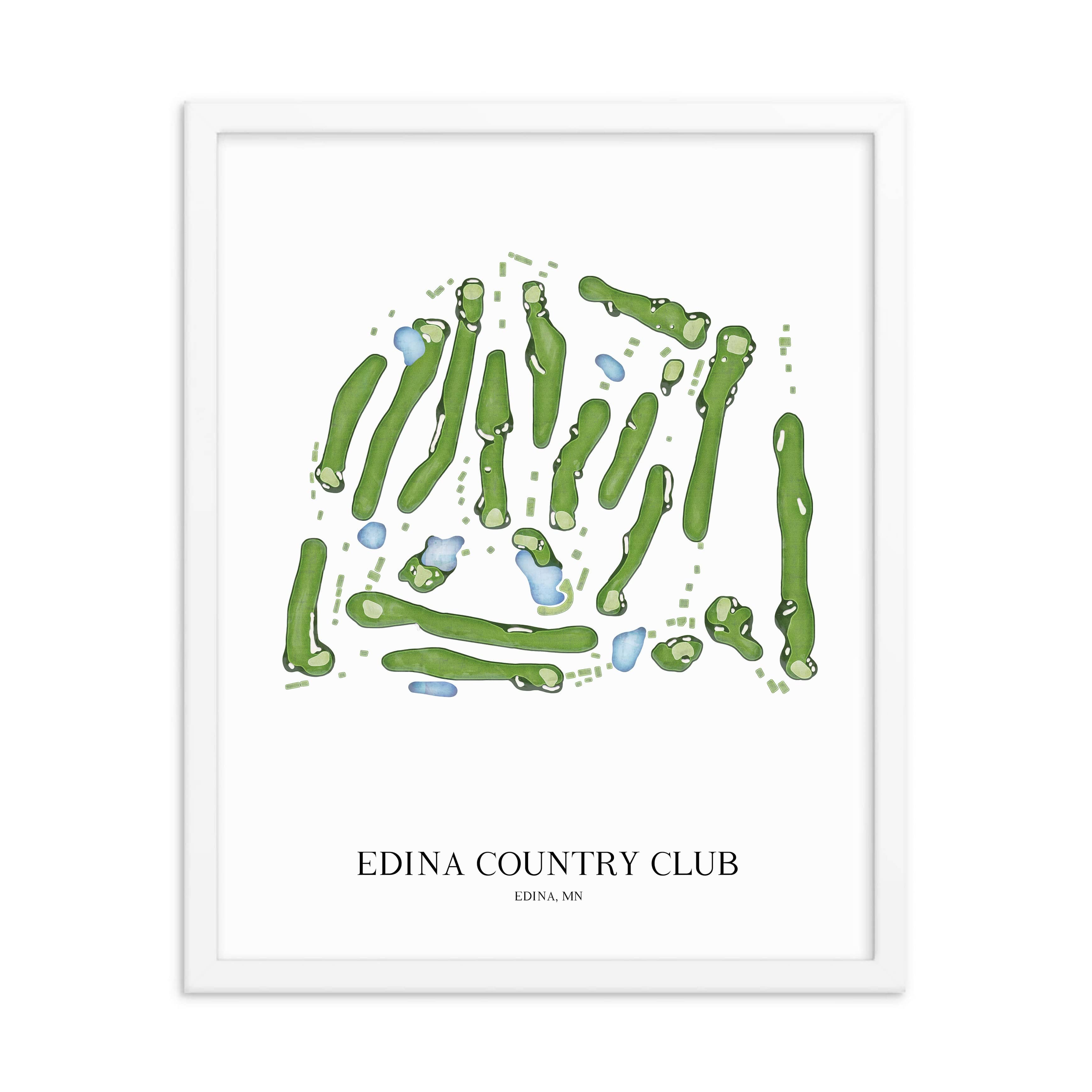 The 19th Hole Golf Shop - Golf Course Prints - Edina Country Club Golf Course Map Golf Map