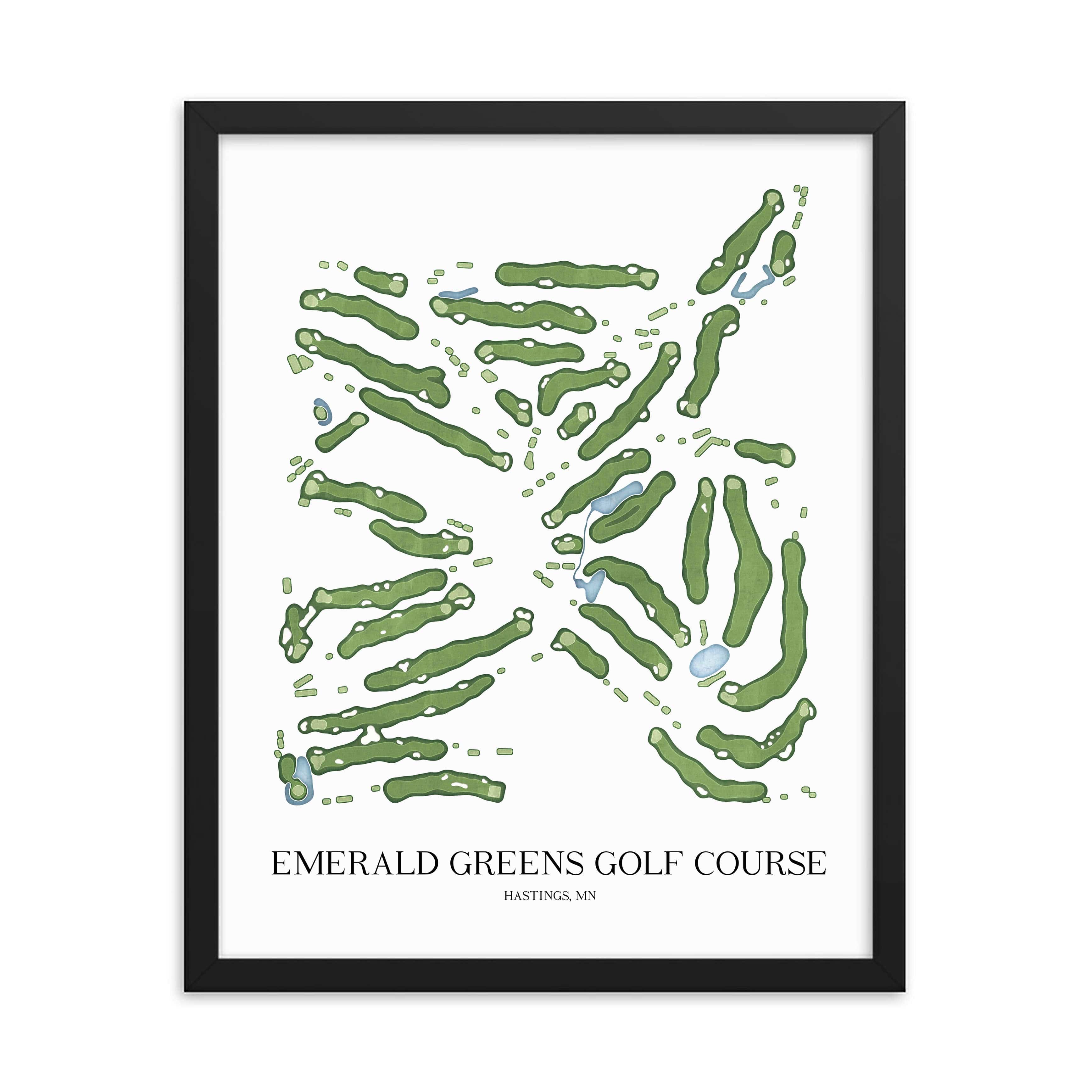 The 19th Hole Golf Shop - Golf Course Prints - Emerald Greens Golf Course Golf Course Map Golf Map