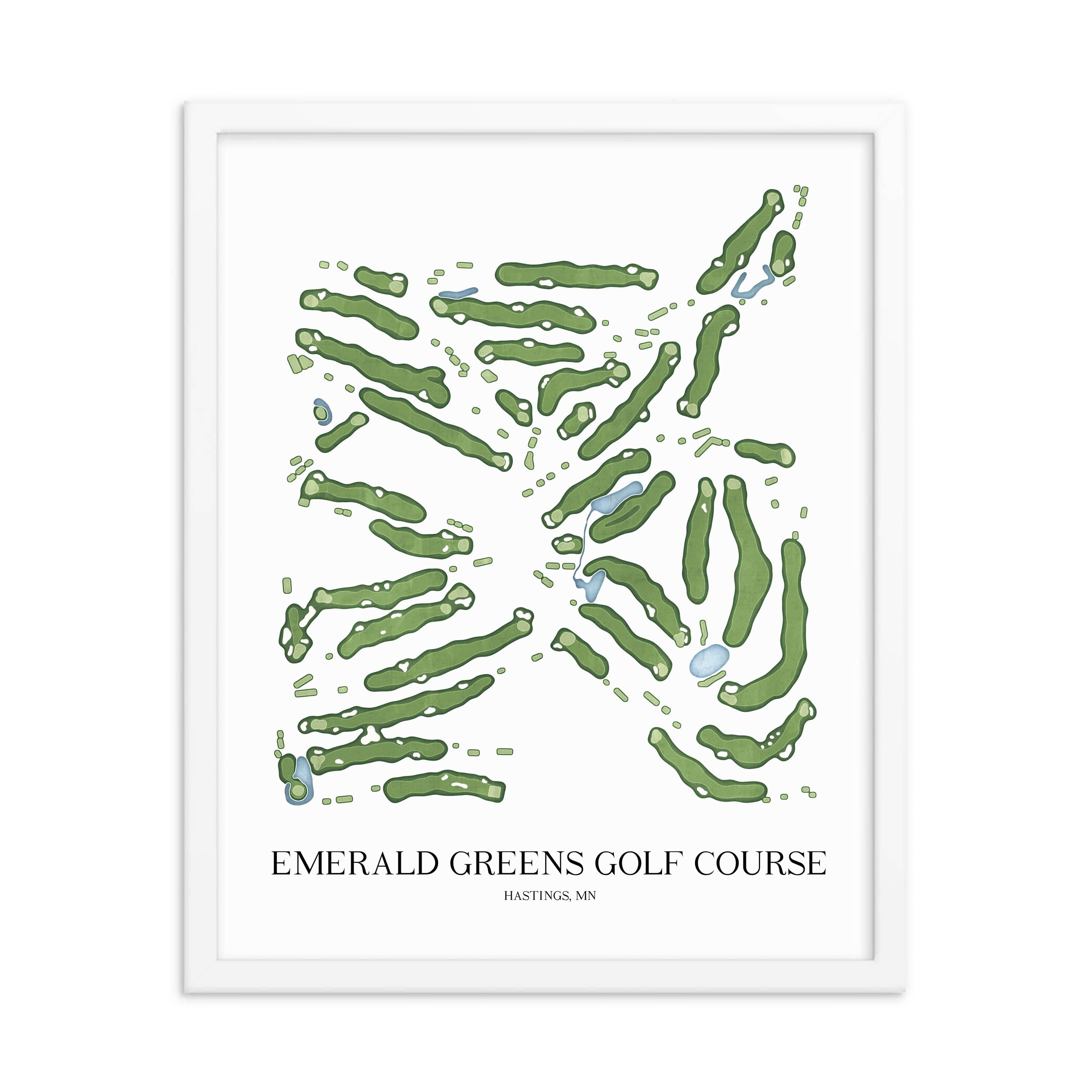 The 19th Hole Golf Shop - Golf Course Prints - Emerald Greens Golf Course Golf Course Map Golf Map