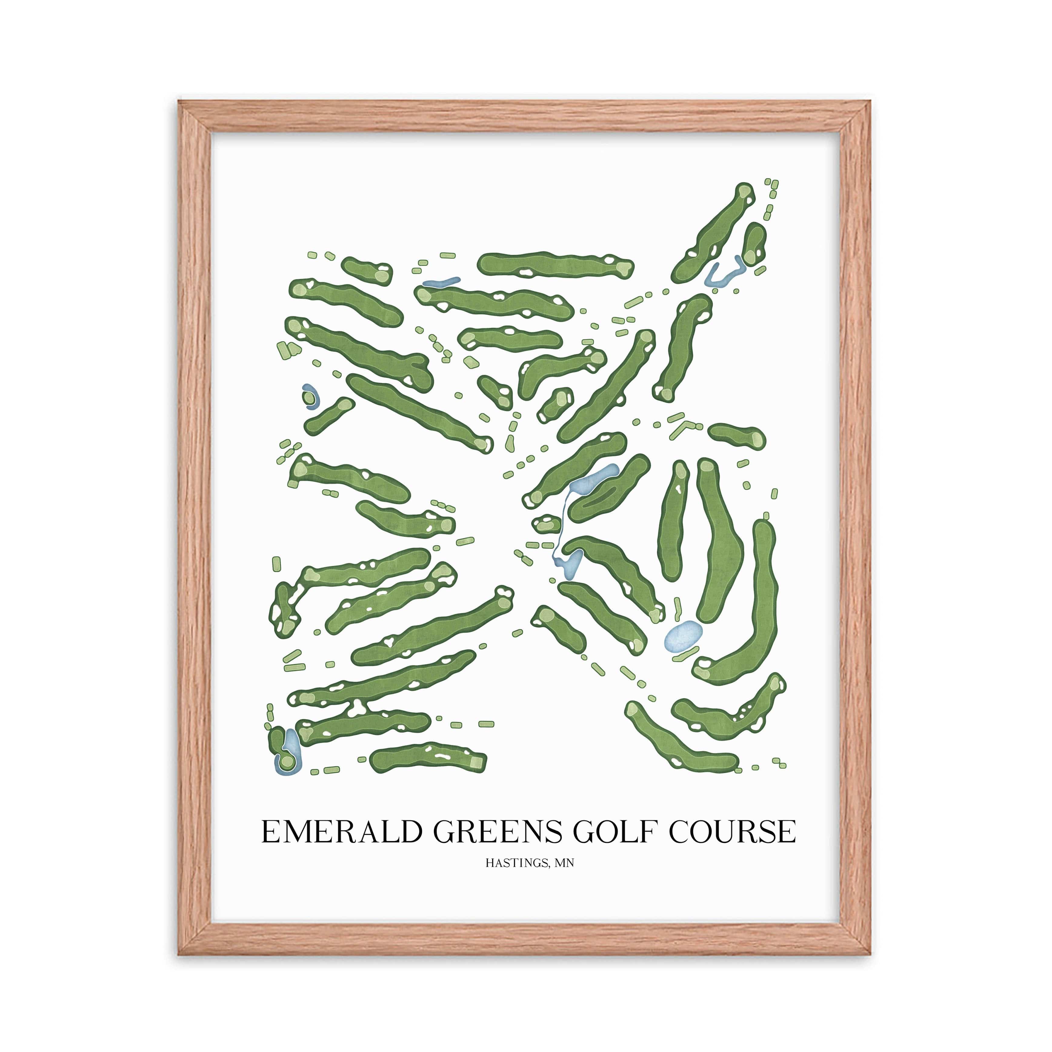 The 19th Hole Golf Shop - Golf Course Prints - Emerald Greens Golf Course Golf Course Map Golf Map