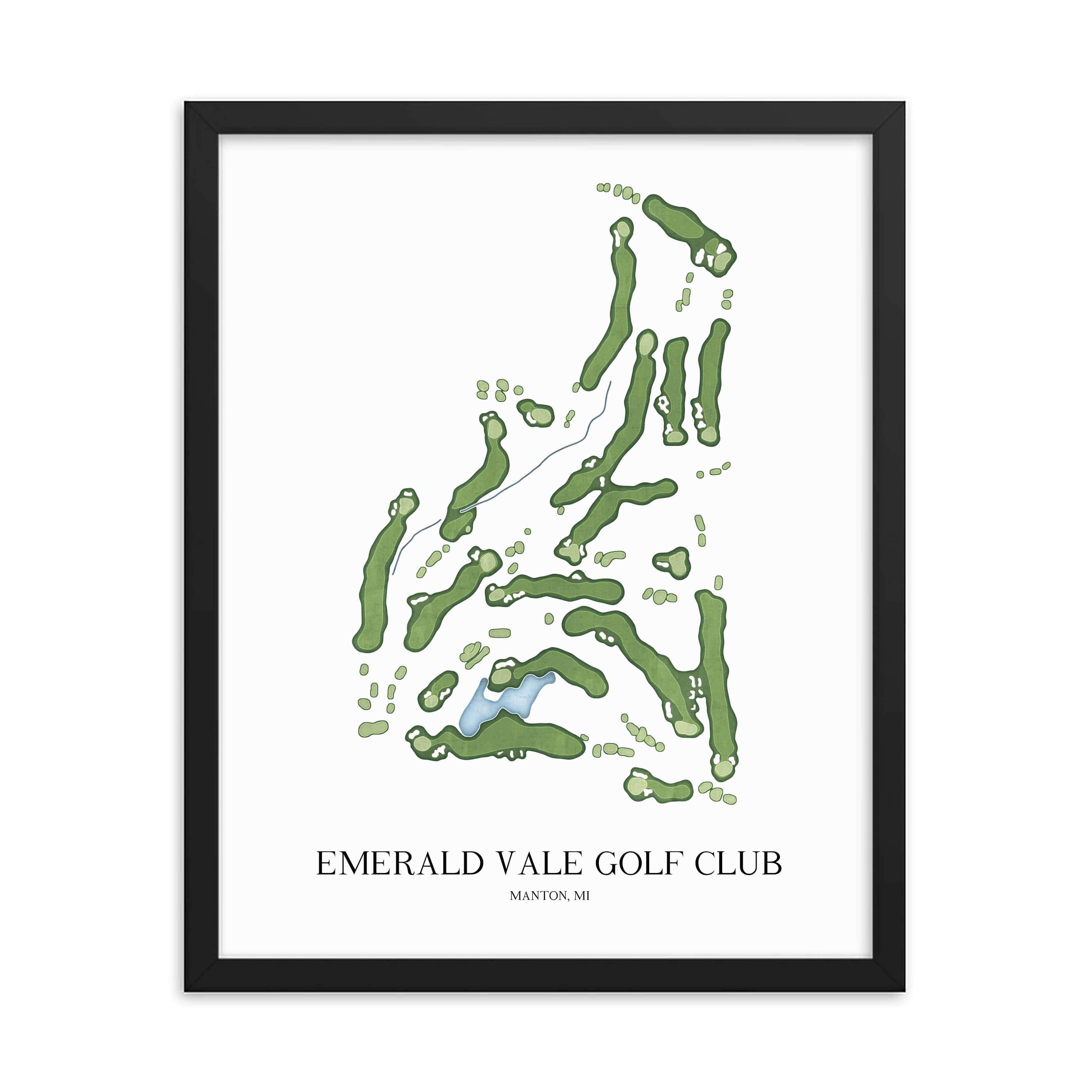 The 19th Hole Golf Shop - Golf Course Prints - Emerald Vale Golf Club Golf Course Map Golf Map
