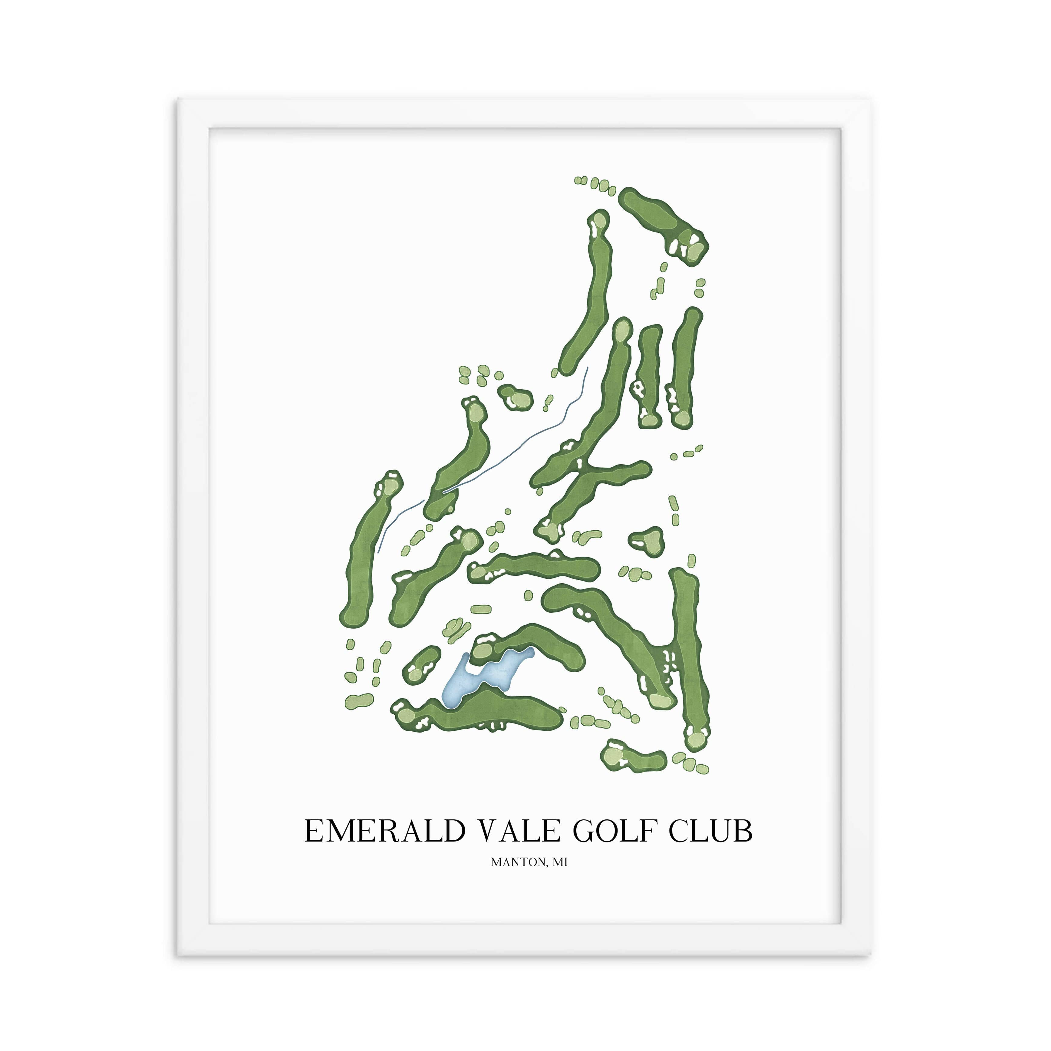 The 19th Hole Golf Shop - Golf Course Prints - Emerald Vale Golf Club Golf Course Map Golf Map