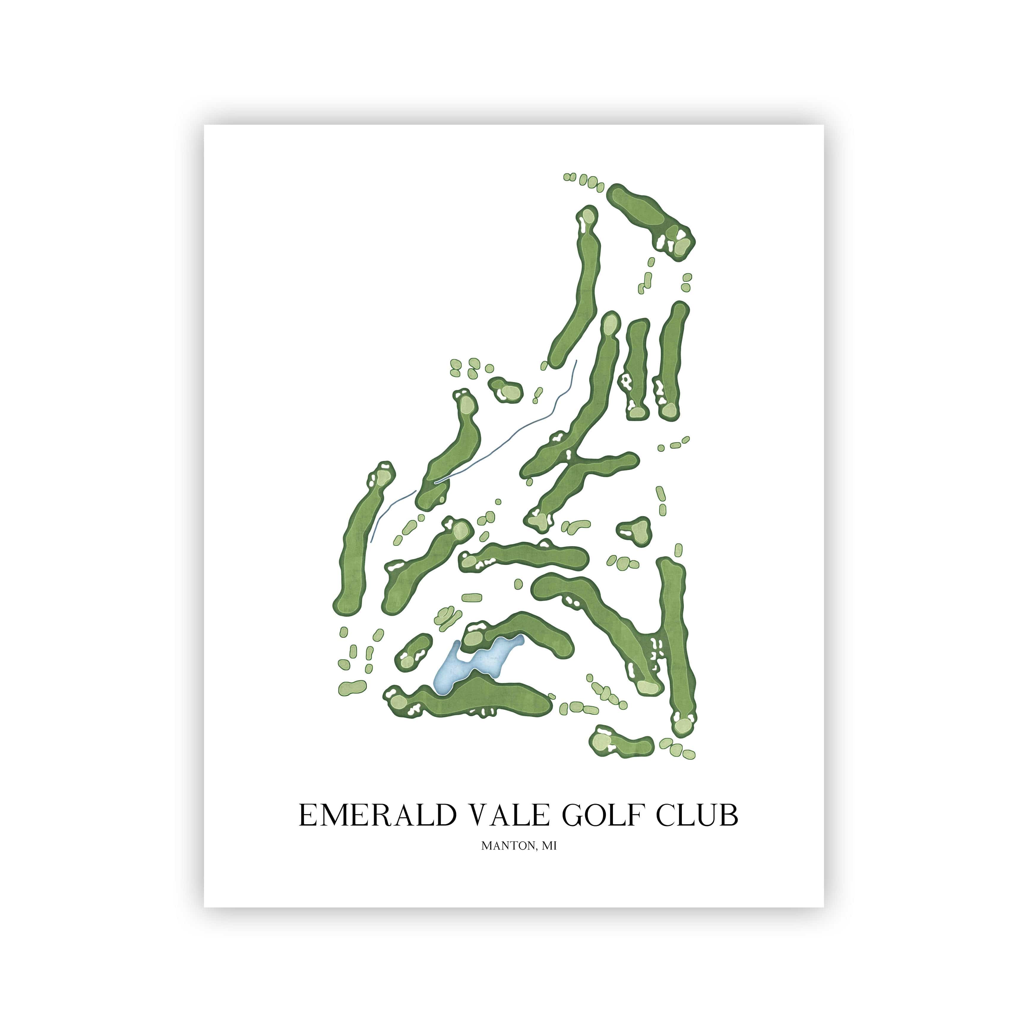 The 19th Hole Golf Shop - Golf Course Prints - Emerald Vale Golf Club Golf Course Map Golf Map