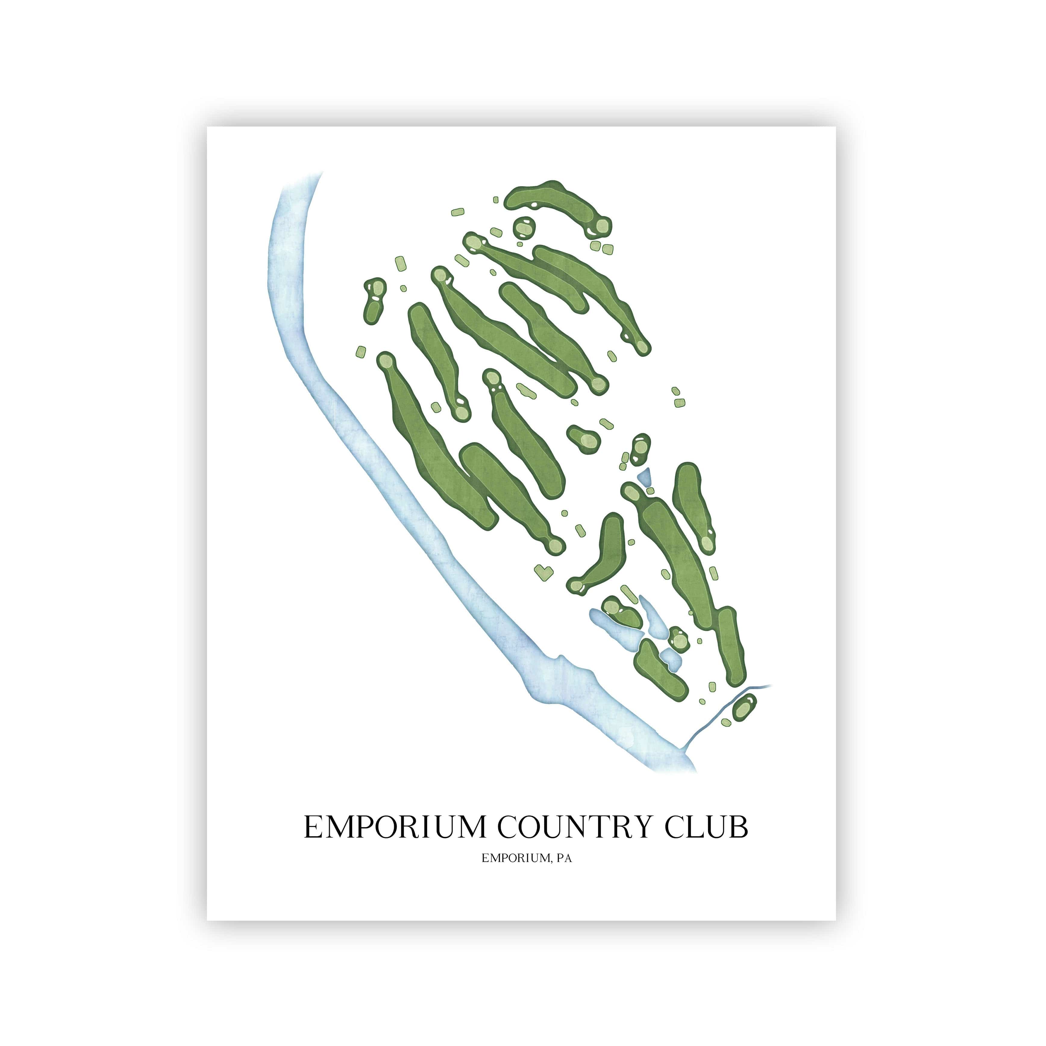 The 19th Hole Golf Shop - Golf Course Prints - Emporium Country Club Golf Course Map Golf Map