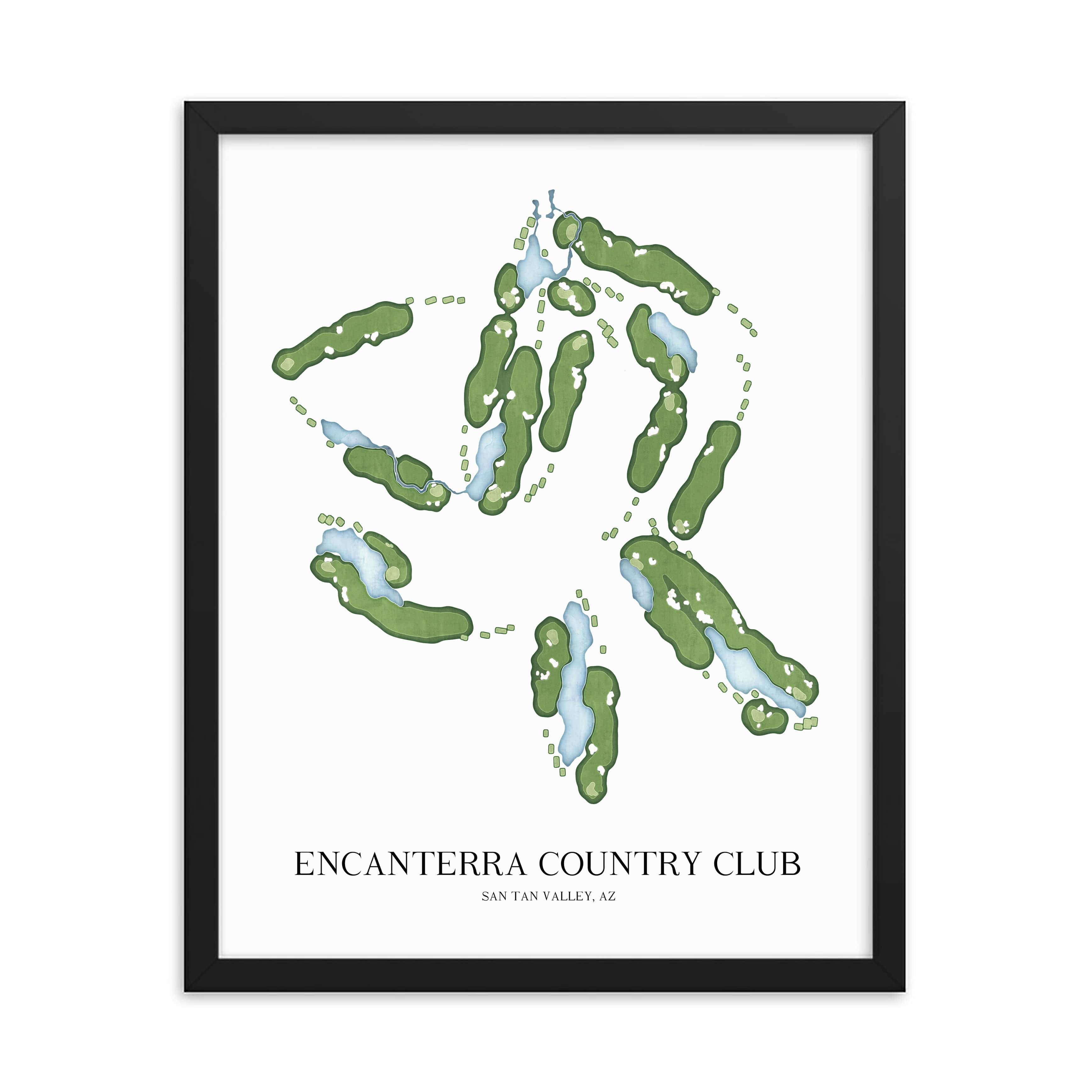 The 19th Hole Golf Shop - Golf Course Prints - Encanterra Country Club Golf Course Map Golf Map