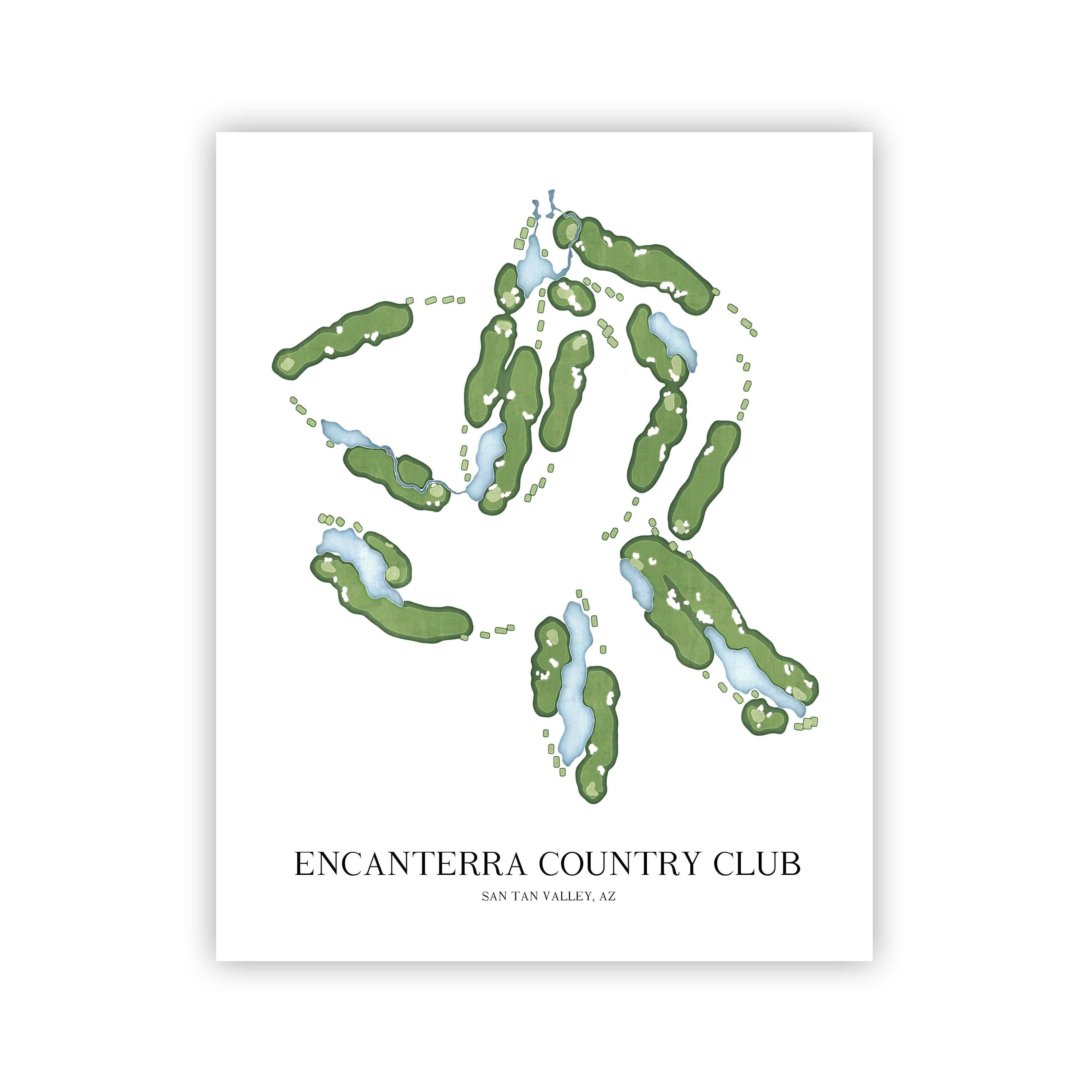 The 19th Hole Golf Shop - Golf Course Prints - Encanterra Country Club Golf Course Map Golf Map