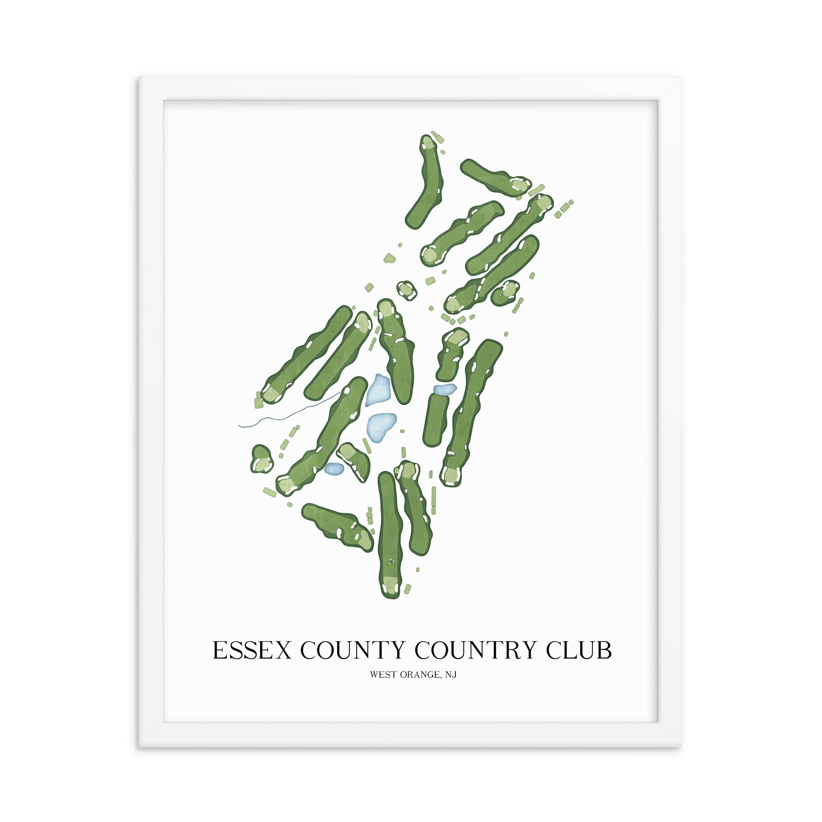 The 19th Hole Golf Shop - Golf Course Prints - Essex County Country Club Golf Course Map Golf Map