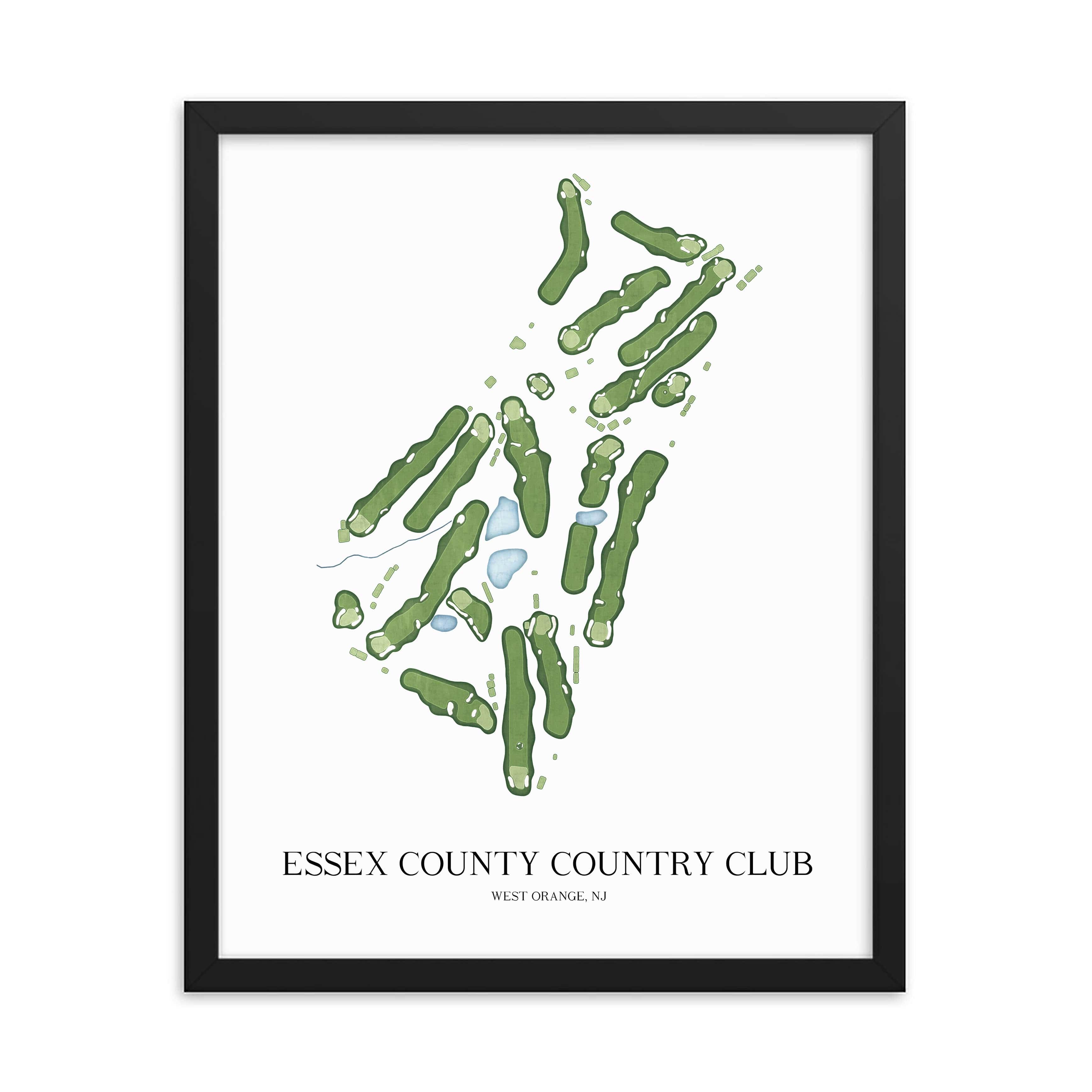 The 19th Hole Golf Shop - Golf Course Prints - Essex County Country Club Golf Course Map Golf Map