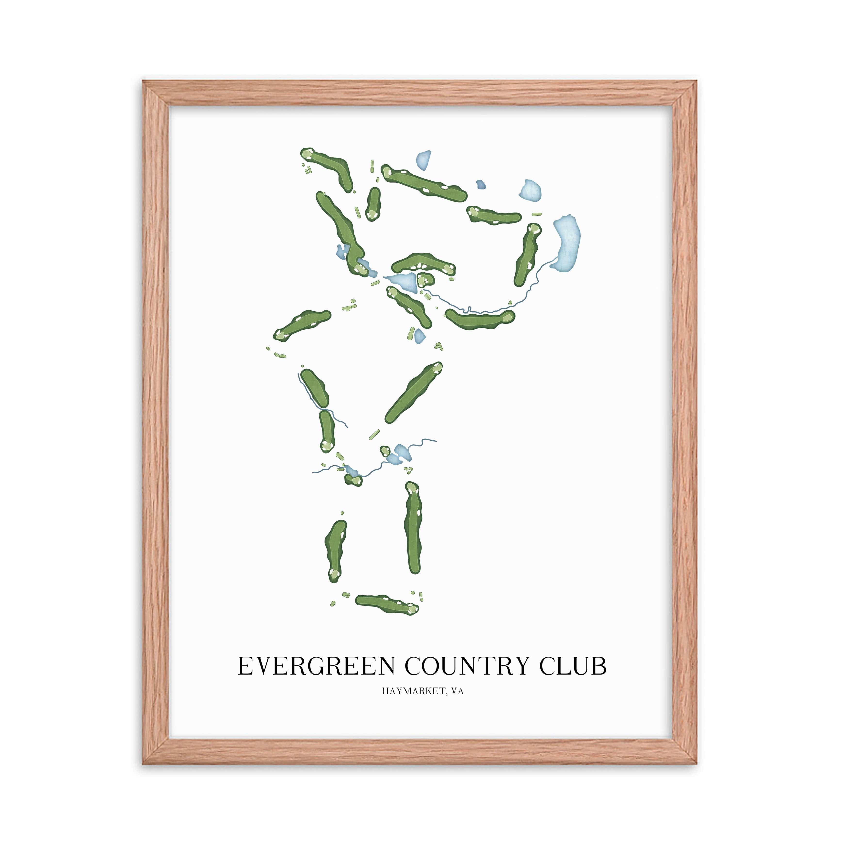 The 19th Hole Golf Shop - Golf Course Prints - Evergreen Country Club Golf Course Map Golf Map