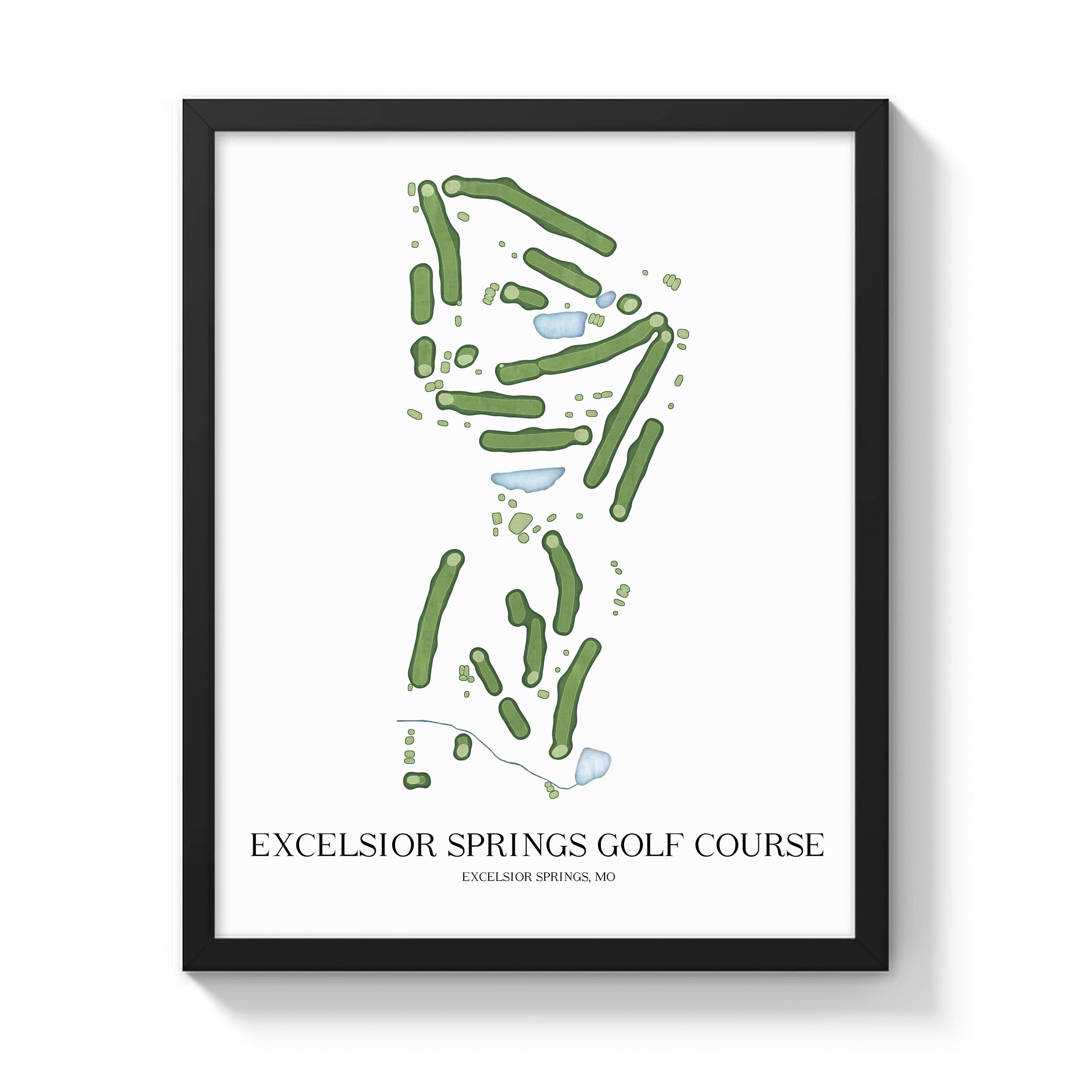 The 19th Hole Golf Shop - Golf Course Prints - Excelsior Springs Golf Course Golf Course Map Golf Map