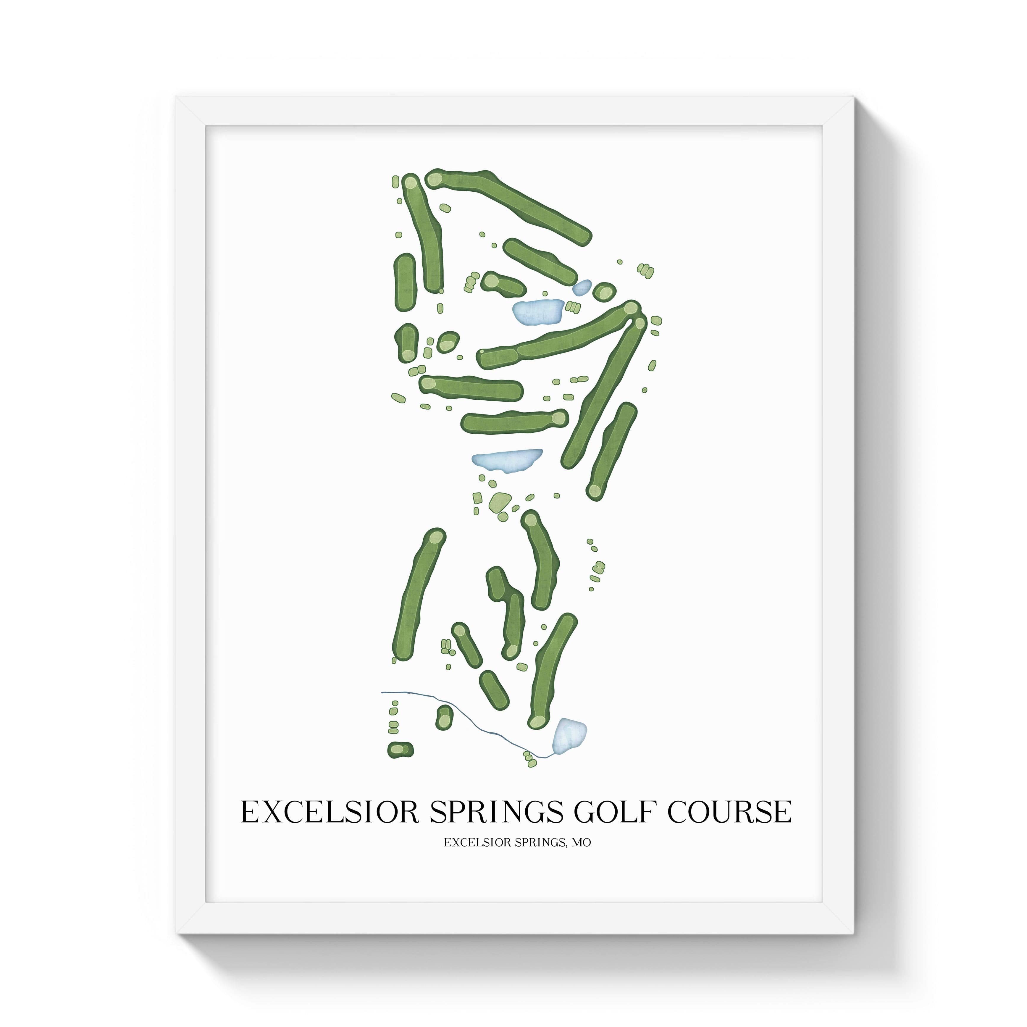 The 19th Hole Golf Shop - Golf Course Prints - Excelsior Springs Golf Course Golf Course Map Golf Map