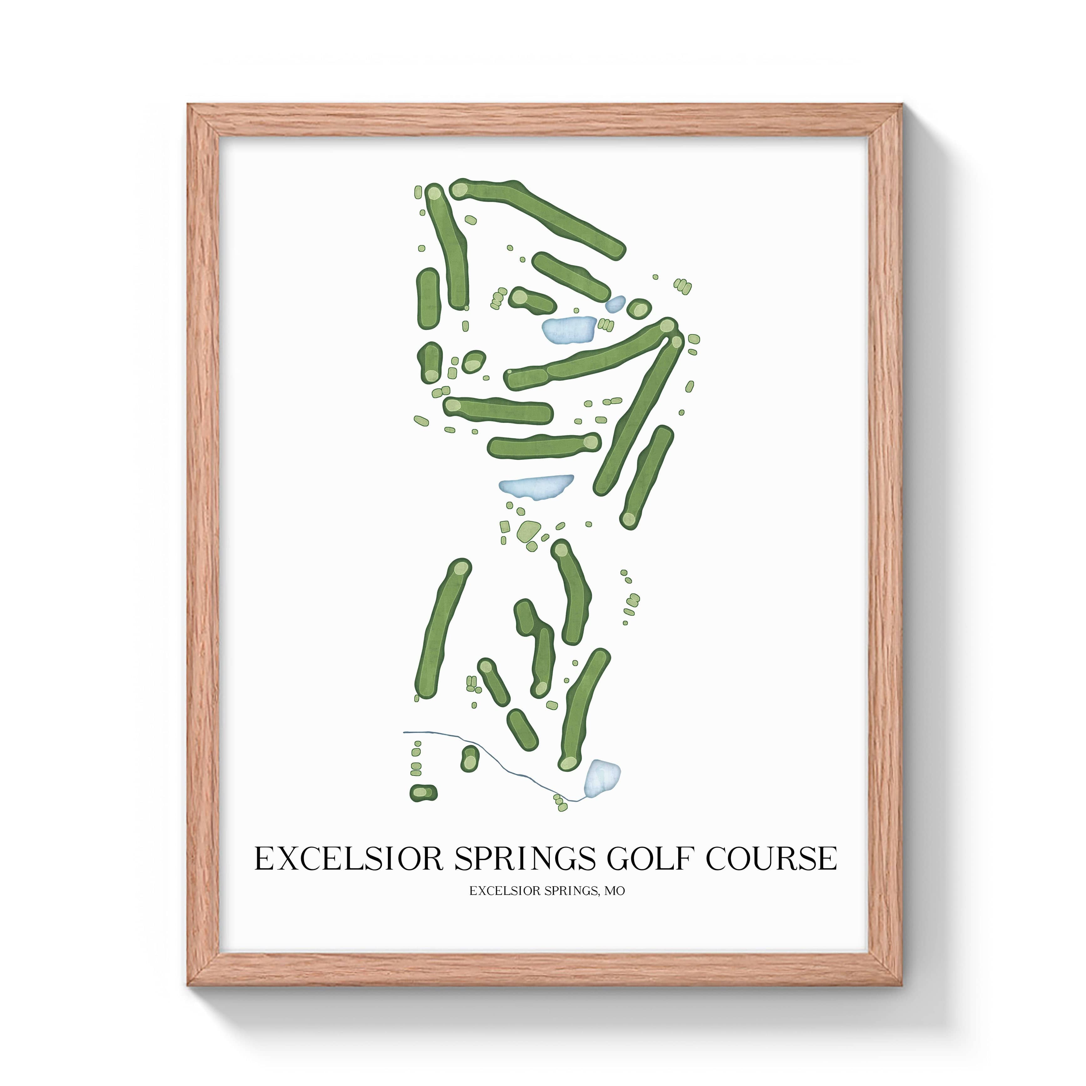 The 19th Hole Golf Shop - Golf Course Prints - Excelsior Springs Golf Course Golf Course Map Golf Map