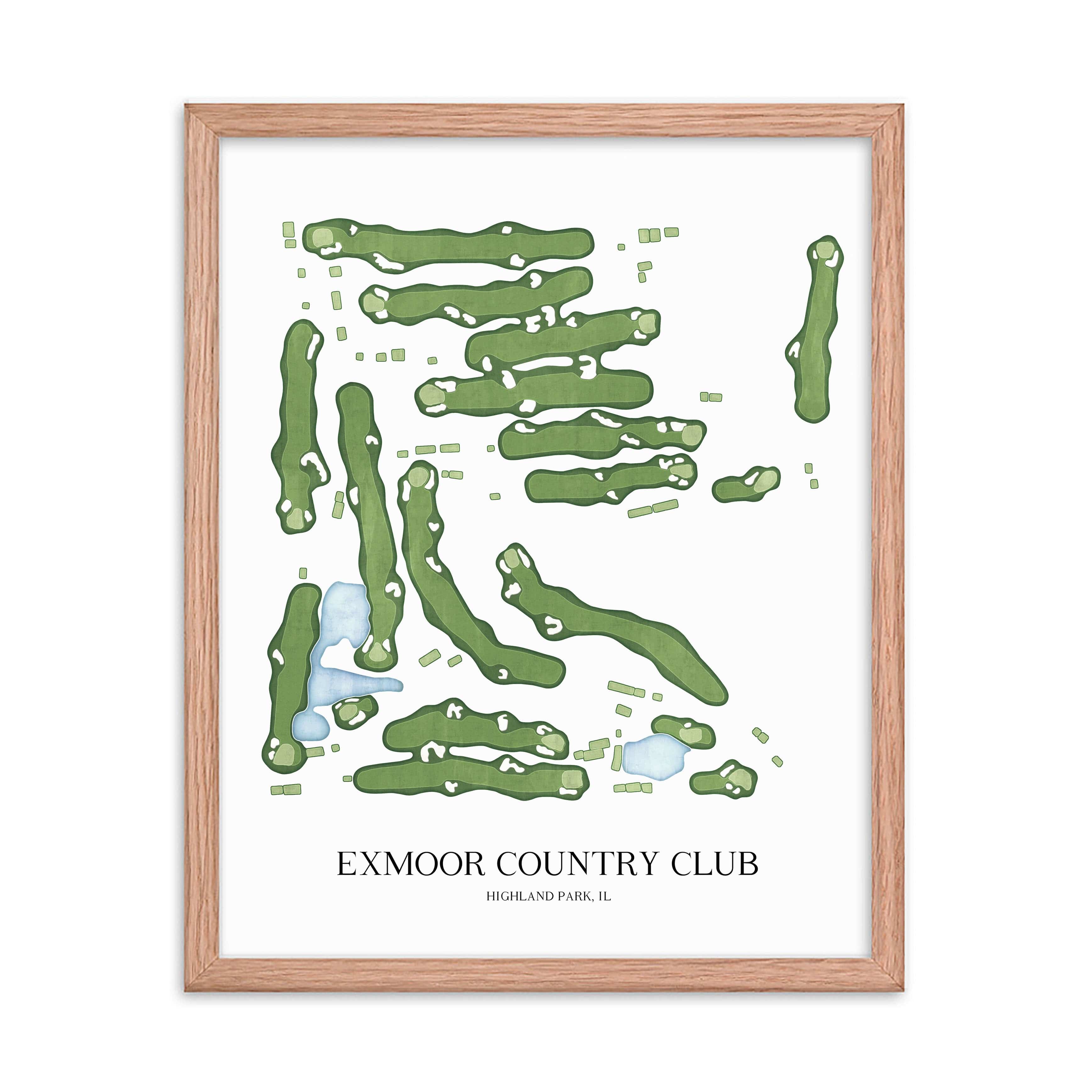 The 19th Hole Golf Shop - Golf Course Prints - Exmoor Country Club Golf Course Map Golf Map