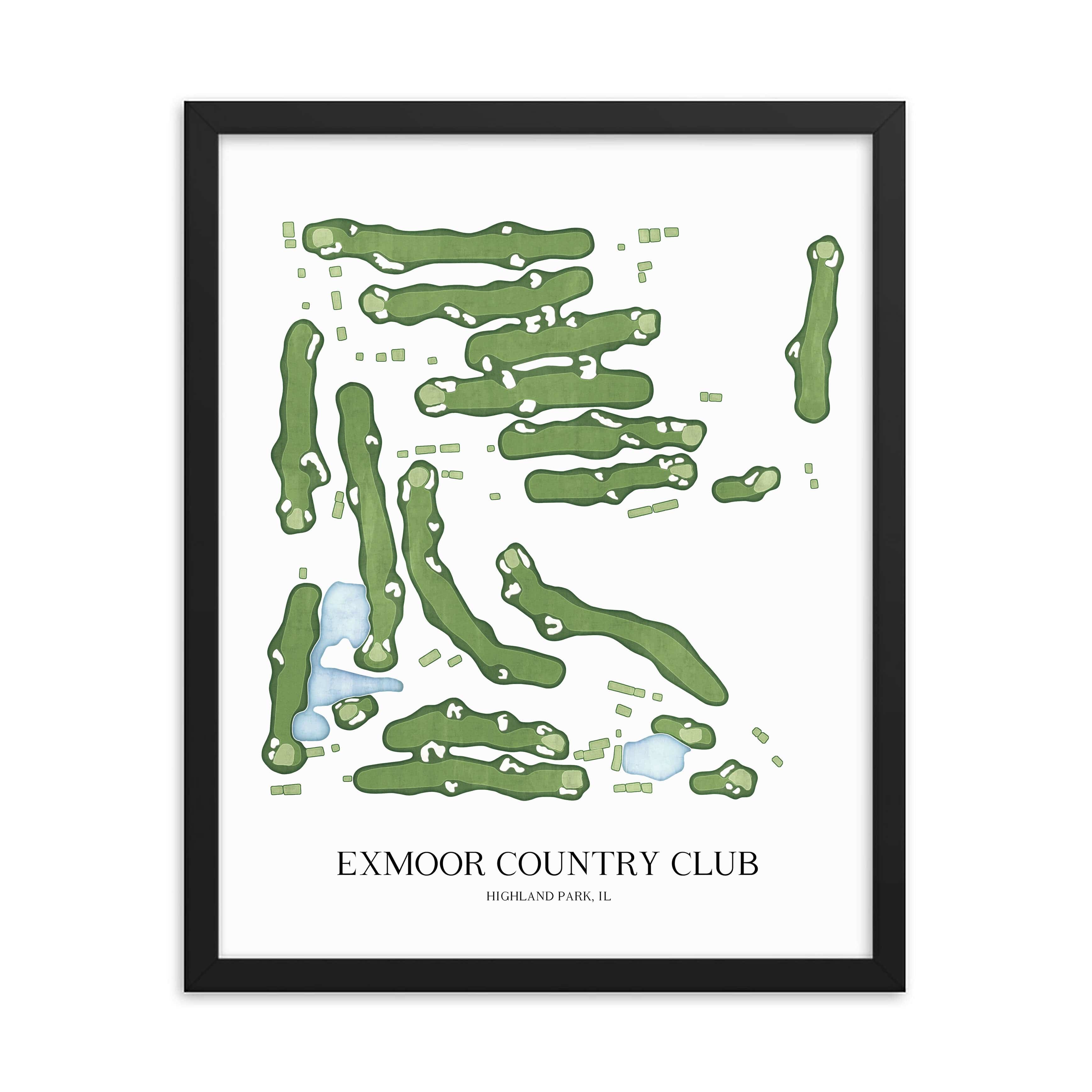 The 19th Hole Golf Shop - Golf Course Prints - Exmoor Country Club Golf Course Map Golf Map
