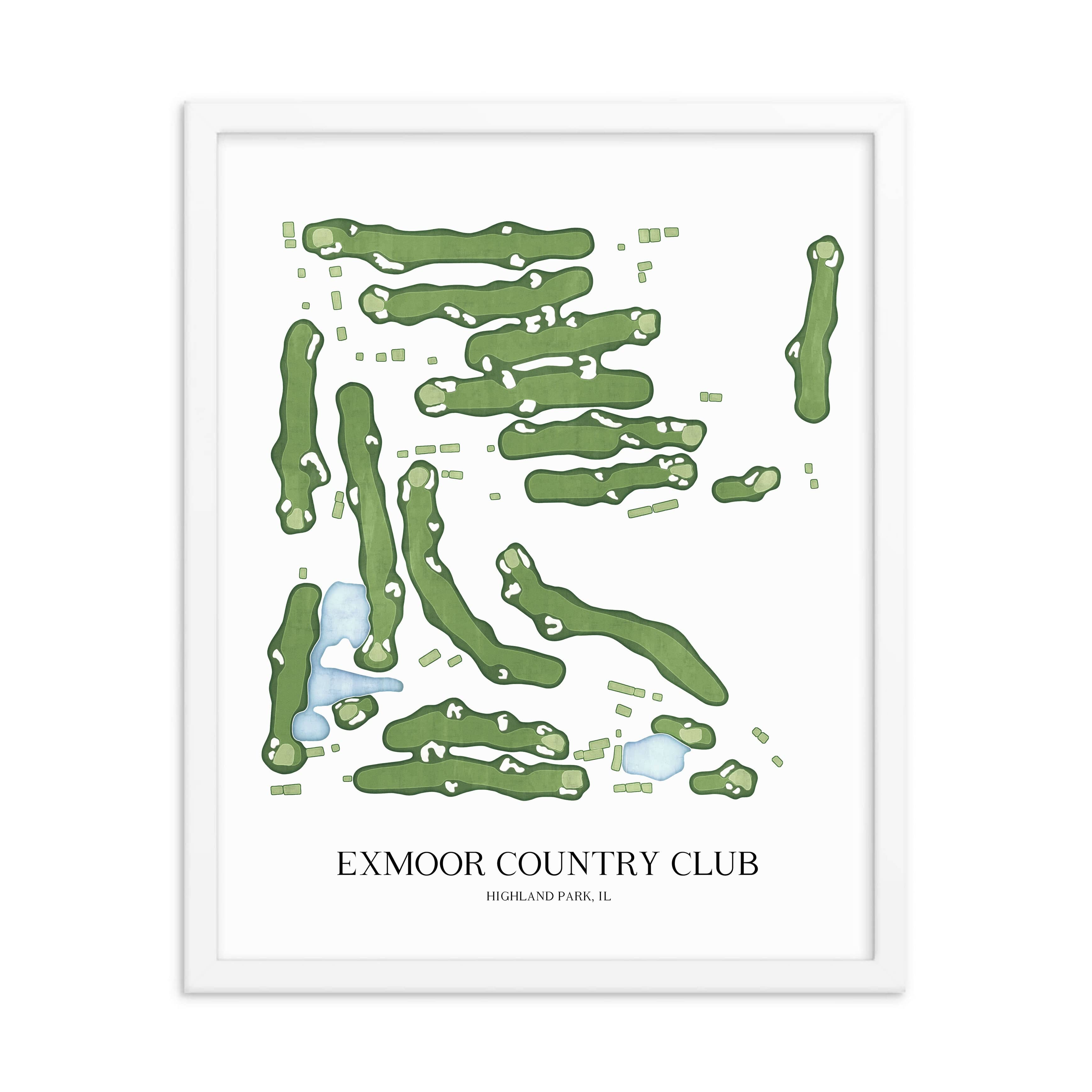 The 19th Hole Golf Shop - Golf Course Prints - Exmoor Country Club Golf Course Map Golf Map