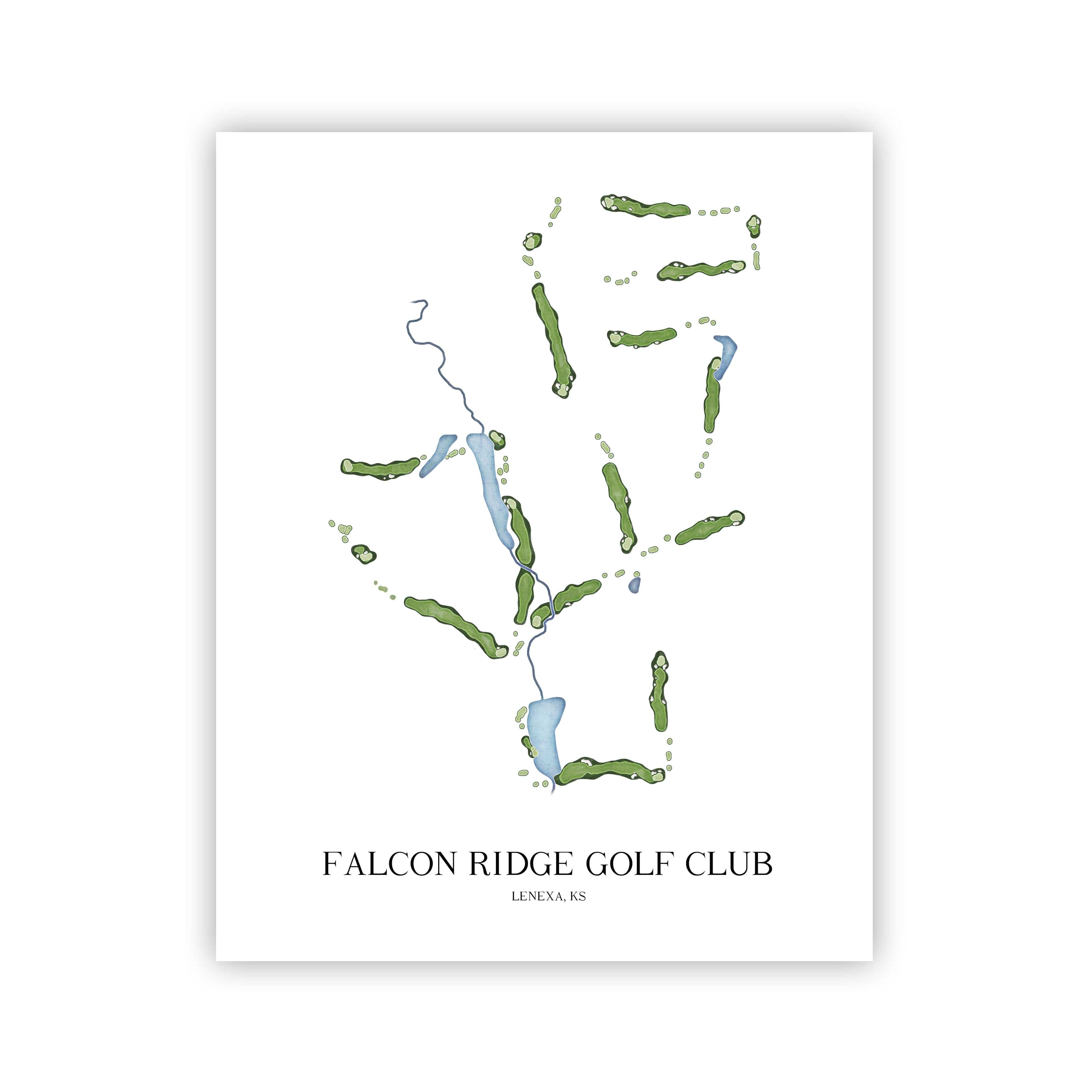 The 19th Hole Golf Shop - Golf Course Prints - Falcon Ridge Golf Club Golf Course Map Golf Map