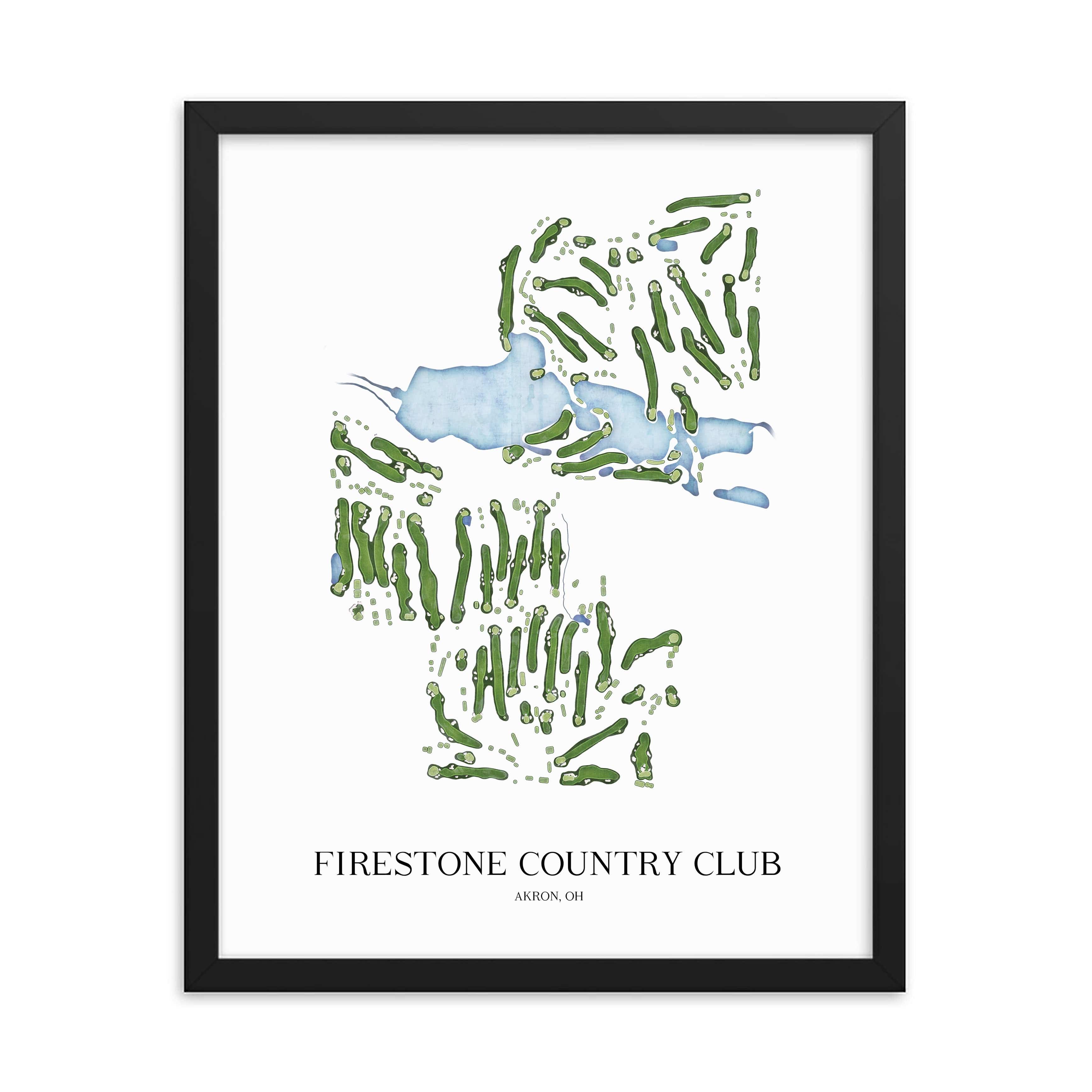 The 19th Hole Golf Shop - Golf Course Prints - Firestone Country Club Golf Course Map Golf Map