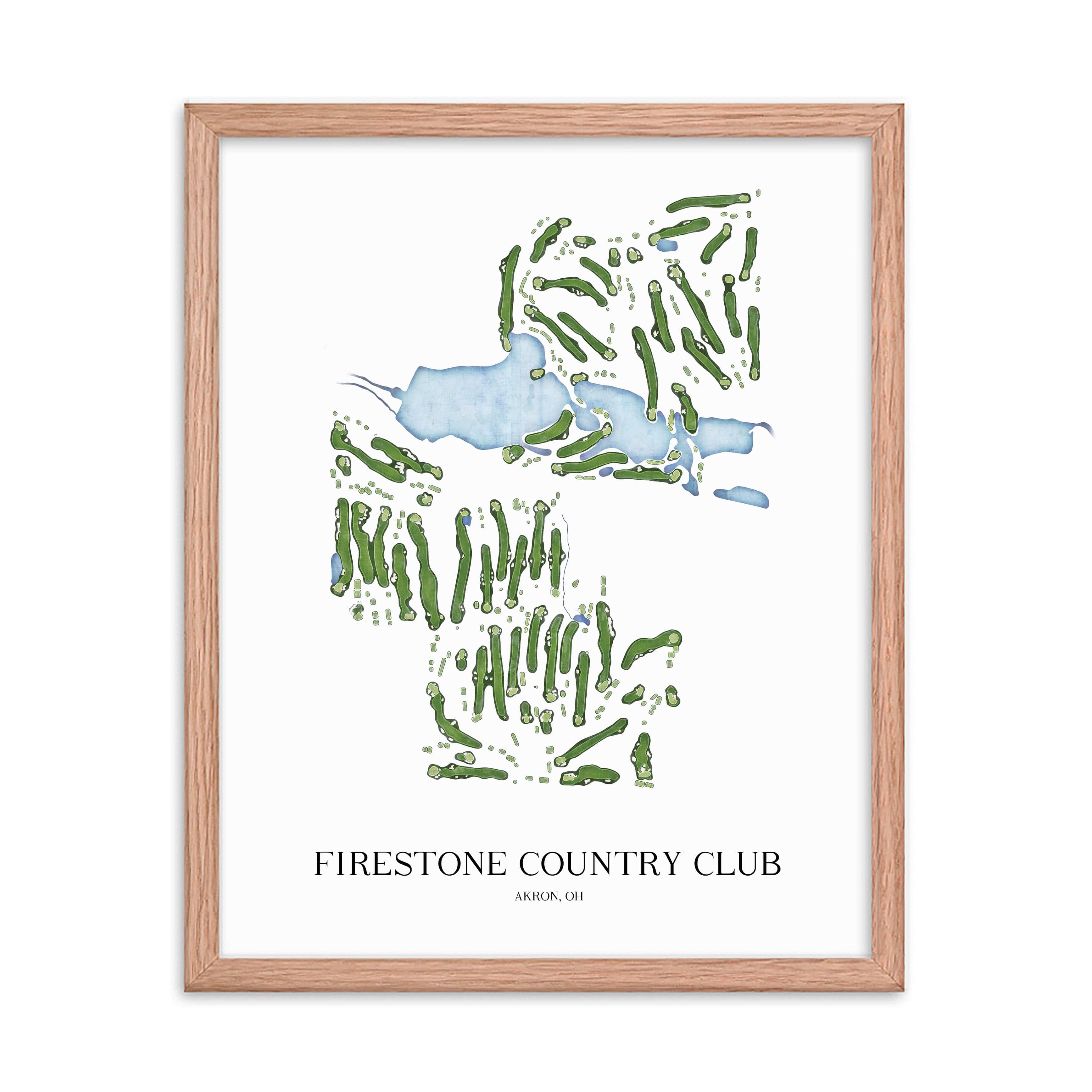 The 19th Hole Golf Shop - Golf Course Prints - Firestone Country Club Golf Course Map Golf Map
