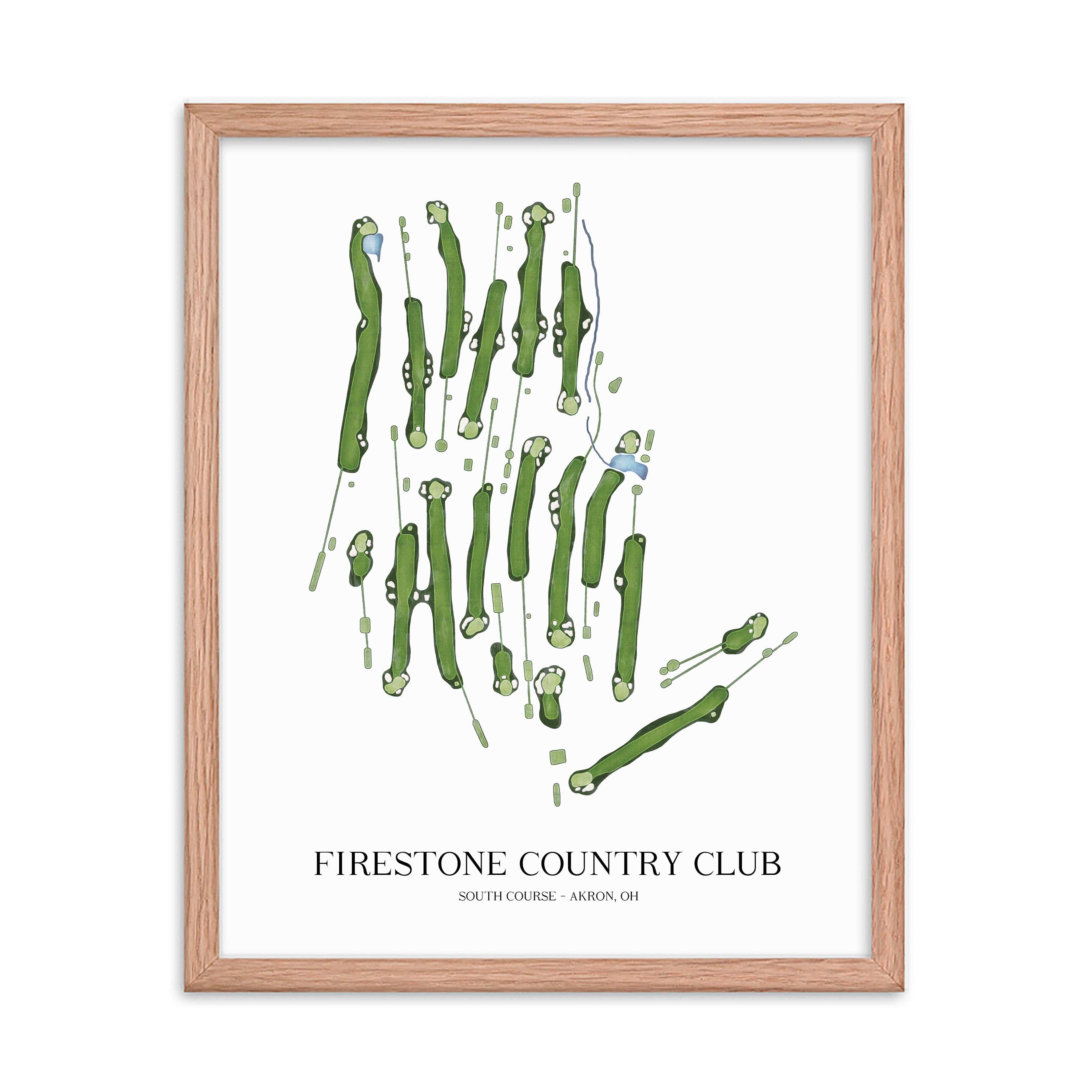 The 19th Hole Golf Shop - Golf Course Prints - Firestone Country Club - South Course Golf Course Map Golf Map