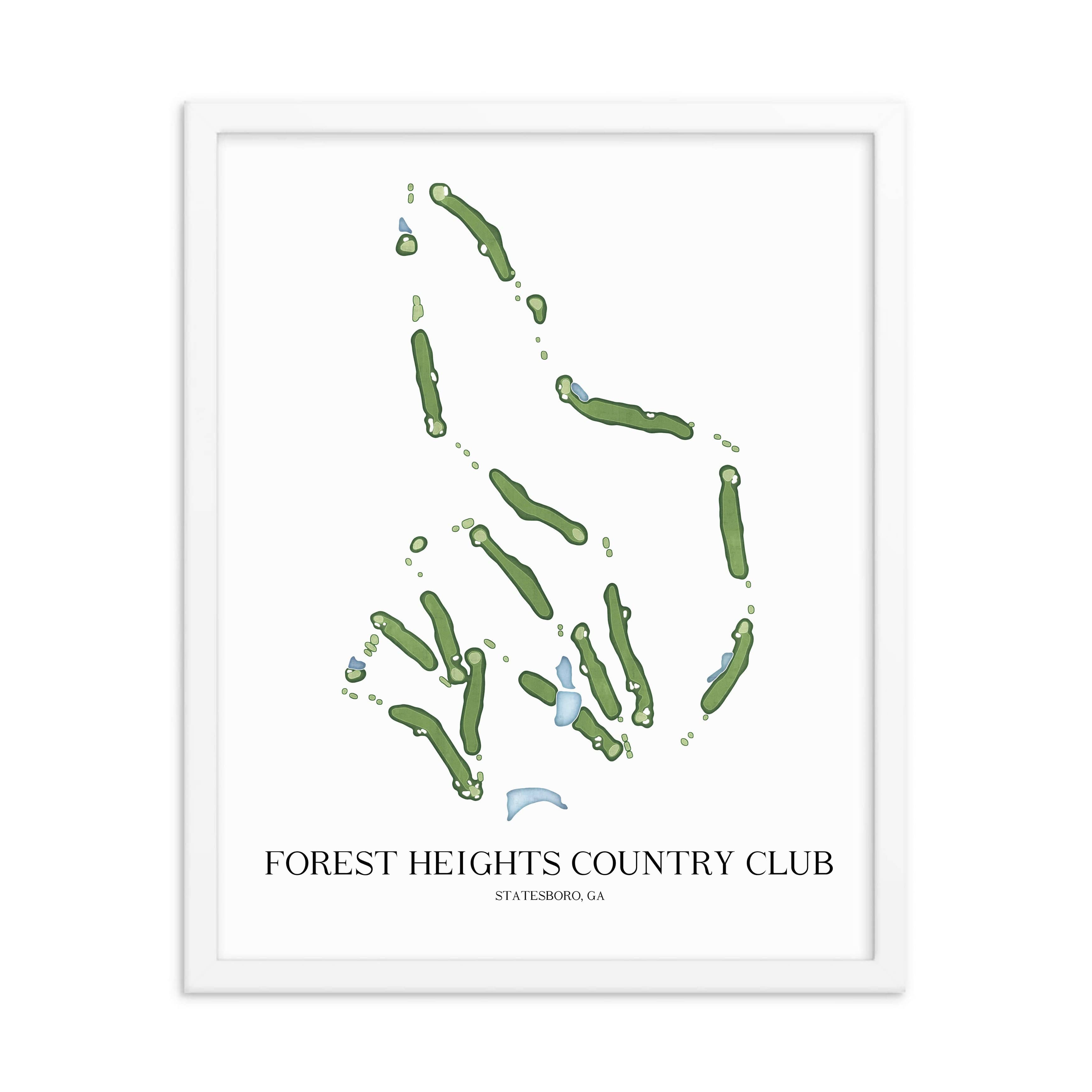 The 19th Hole Golf Shop - Golf Course Prints - Forest Heights Country Club Golf Course Map Golf Map