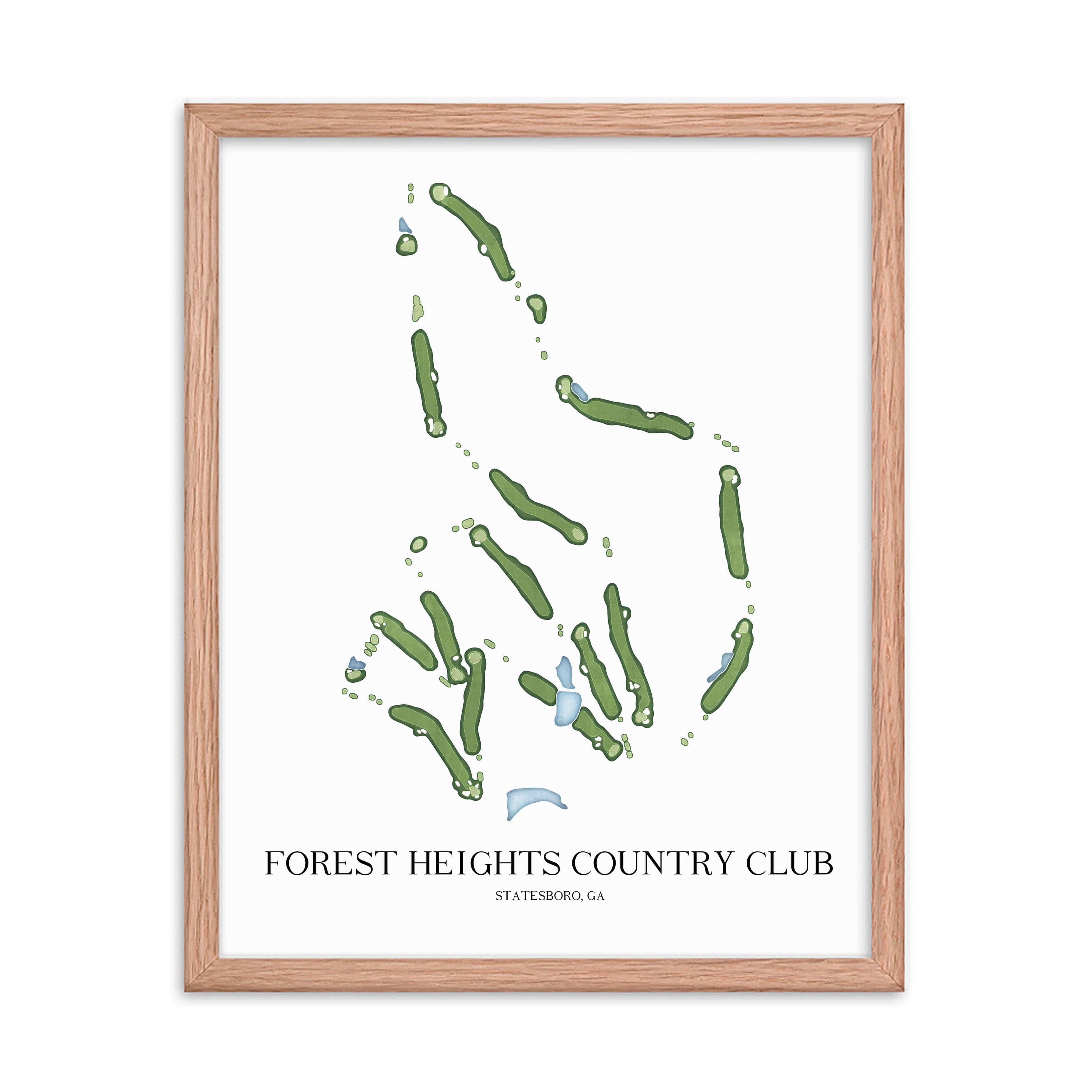The 19th Hole Golf Shop - Golf Course Prints - Forest Heights Country Club Golf Course Map Golf Map