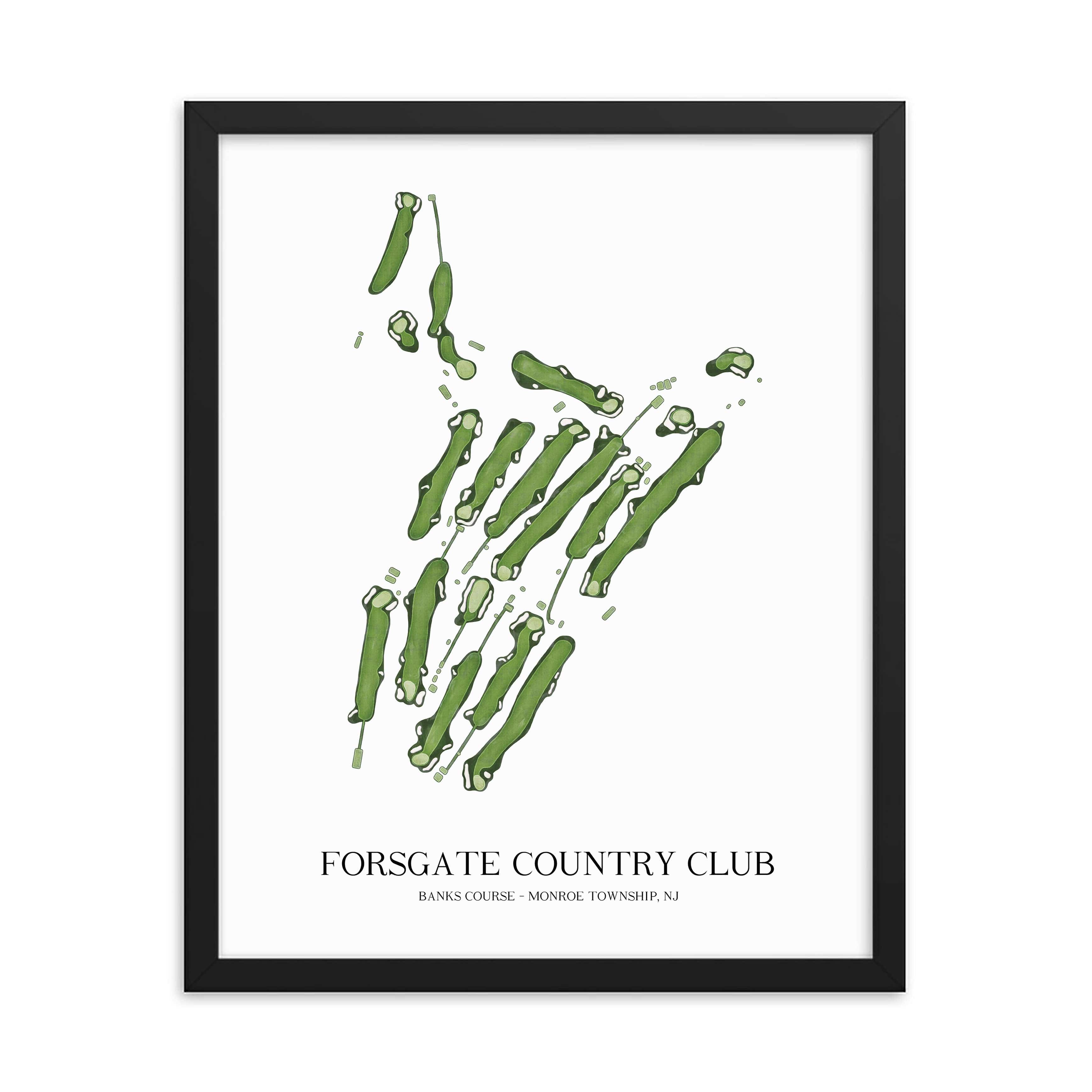 The 19th Hole Golf Shop - Golf Course Prints - Forsgate Country Club - Banks Course Golf Course Map Golf Map
