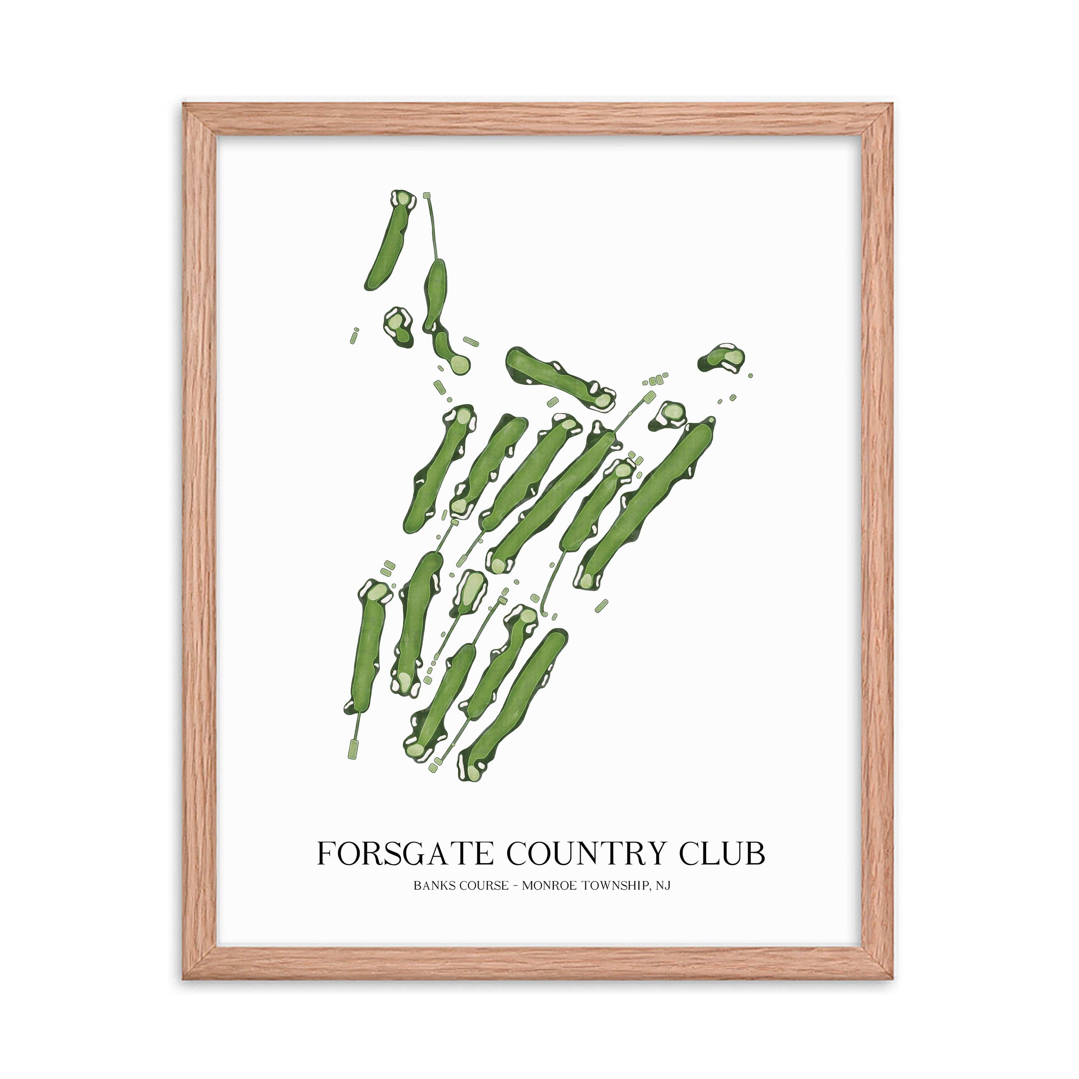 The 19th Hole Golf Shop - Golf Course Prints - Forsgate Country Club - Banks Course Golf Course Map Golf Map