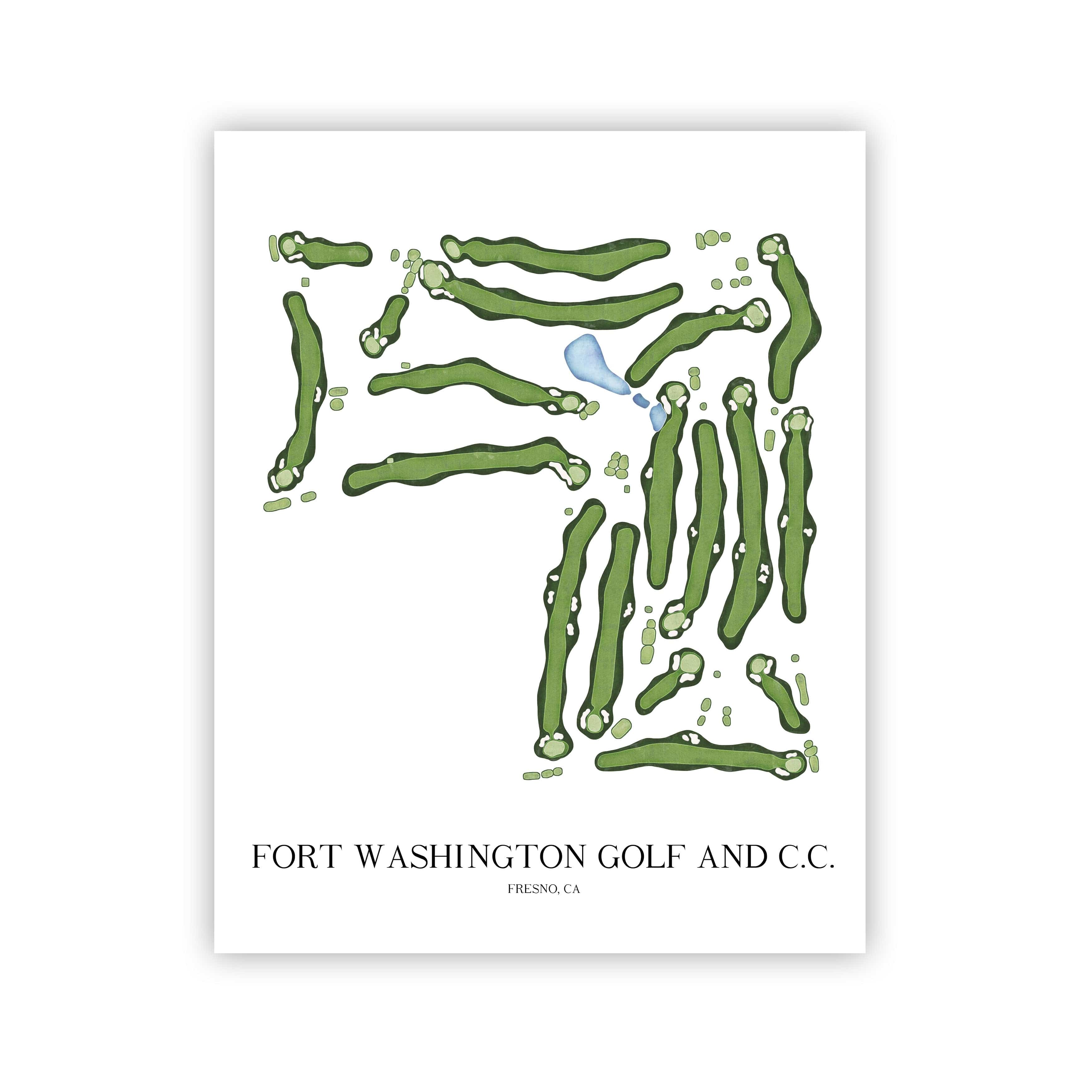 The 19th Hole Golf Shop - Golf Course Prints - Fort Washington Golf and Country Club Golf Course Map Golf Map