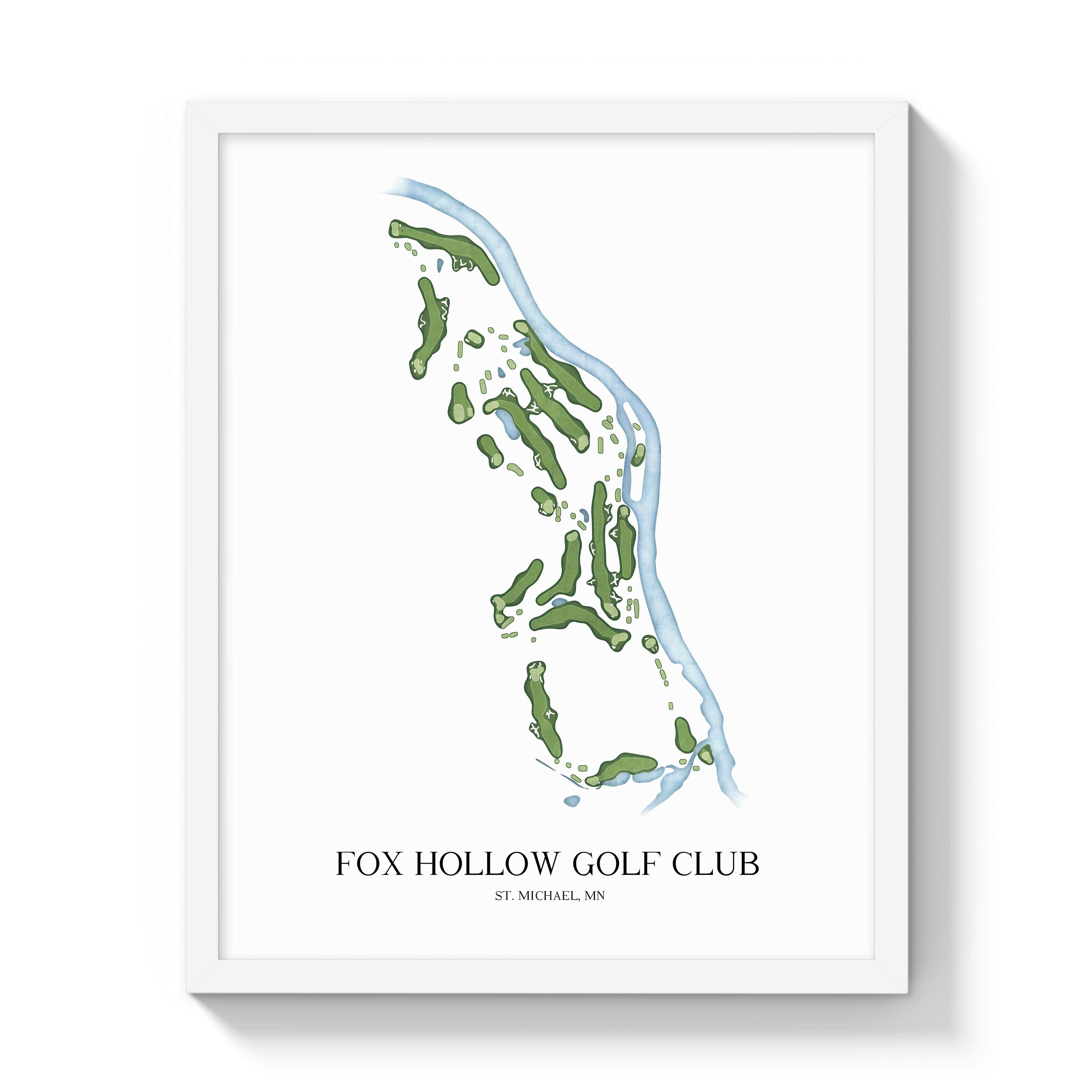 The 19th Hole Golf Shop - Golf Course Prints - Fox Hollow Golf Club Golf Course Map Golf Map