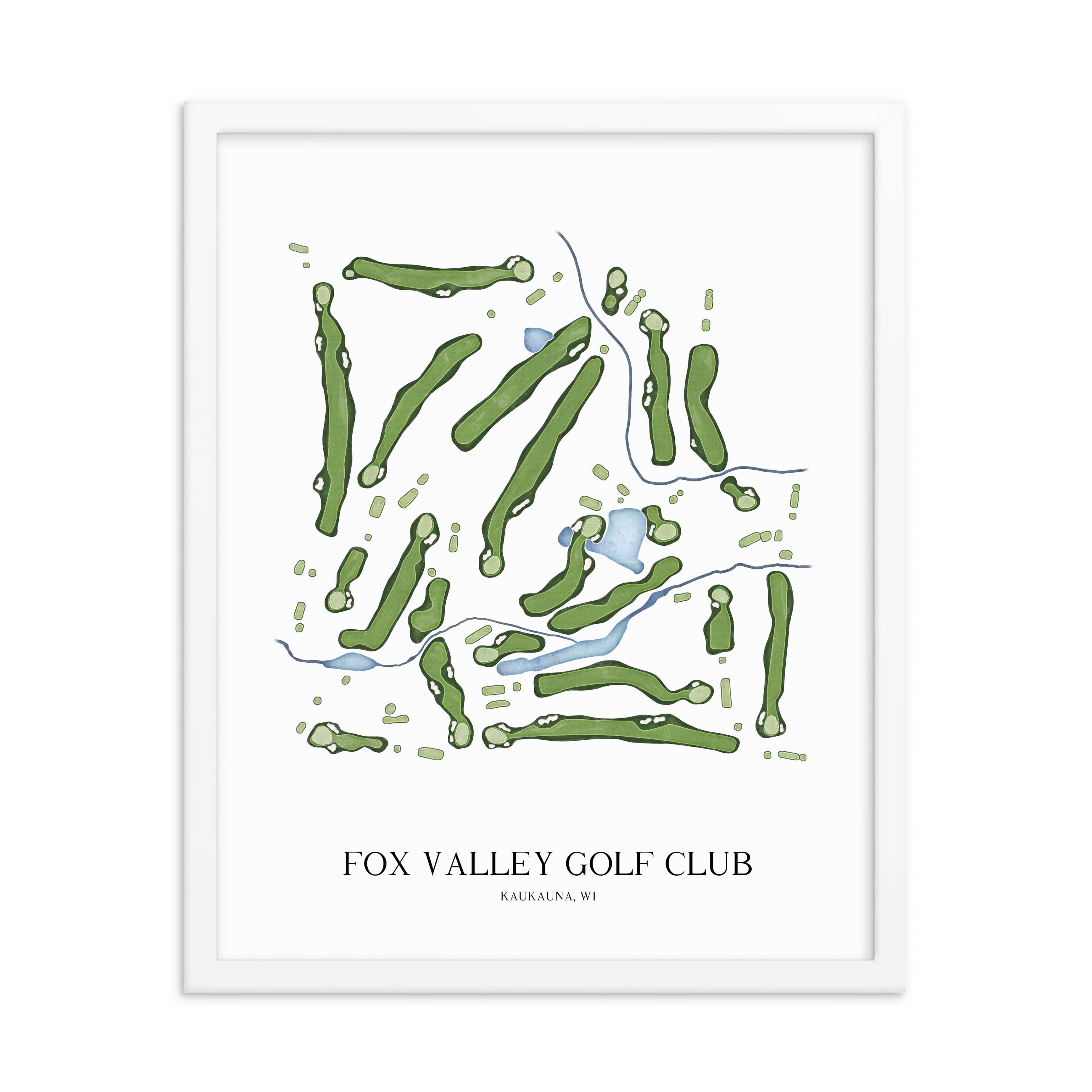 The 19th Hole Golf Shop - Golf Course Prints - Fox Valley Golf Club Golf Course Map Golf Map