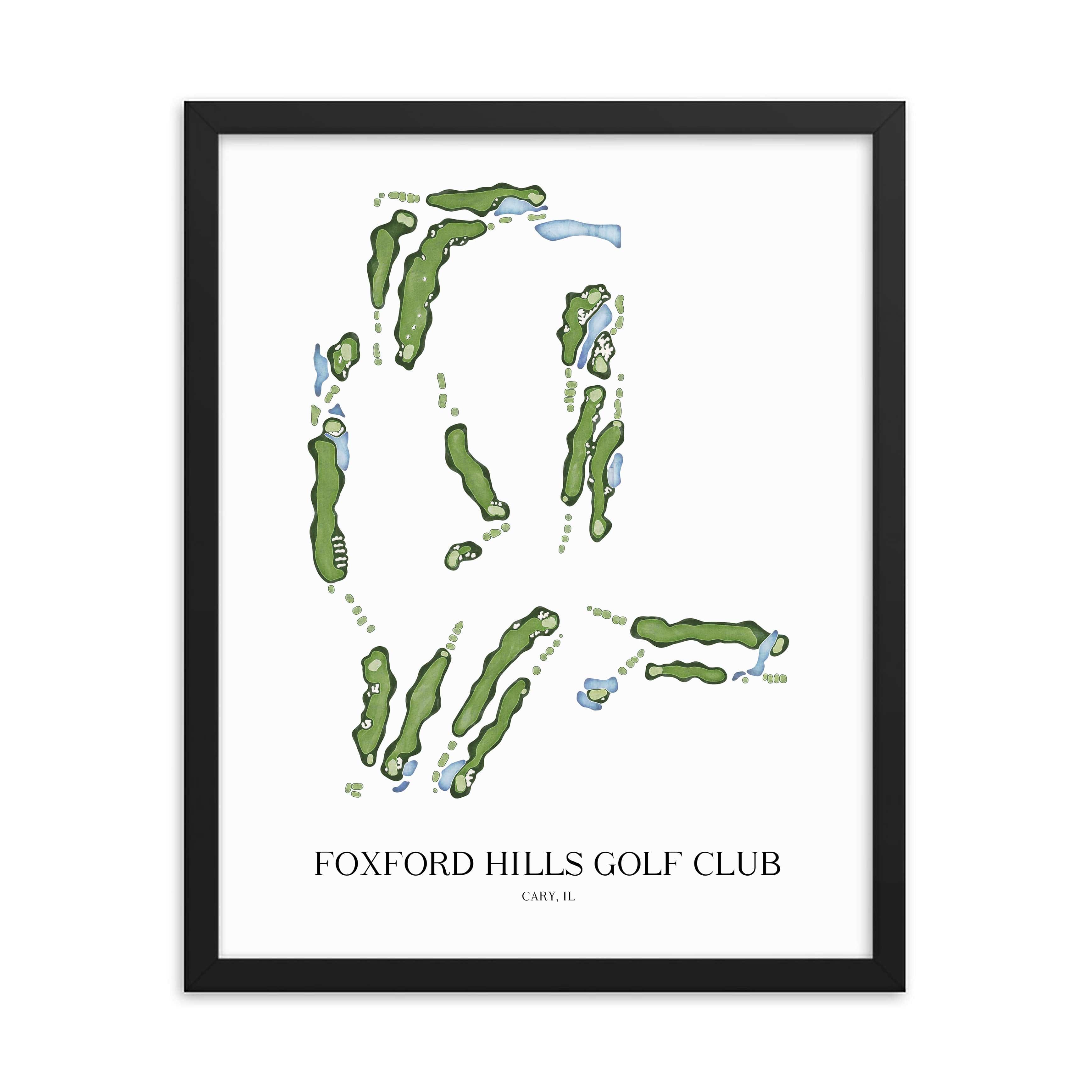 The 19th Hole Golf Shop - Golf Course Prints - Foxford Hills Golf Club Golf Course Map Golf Map