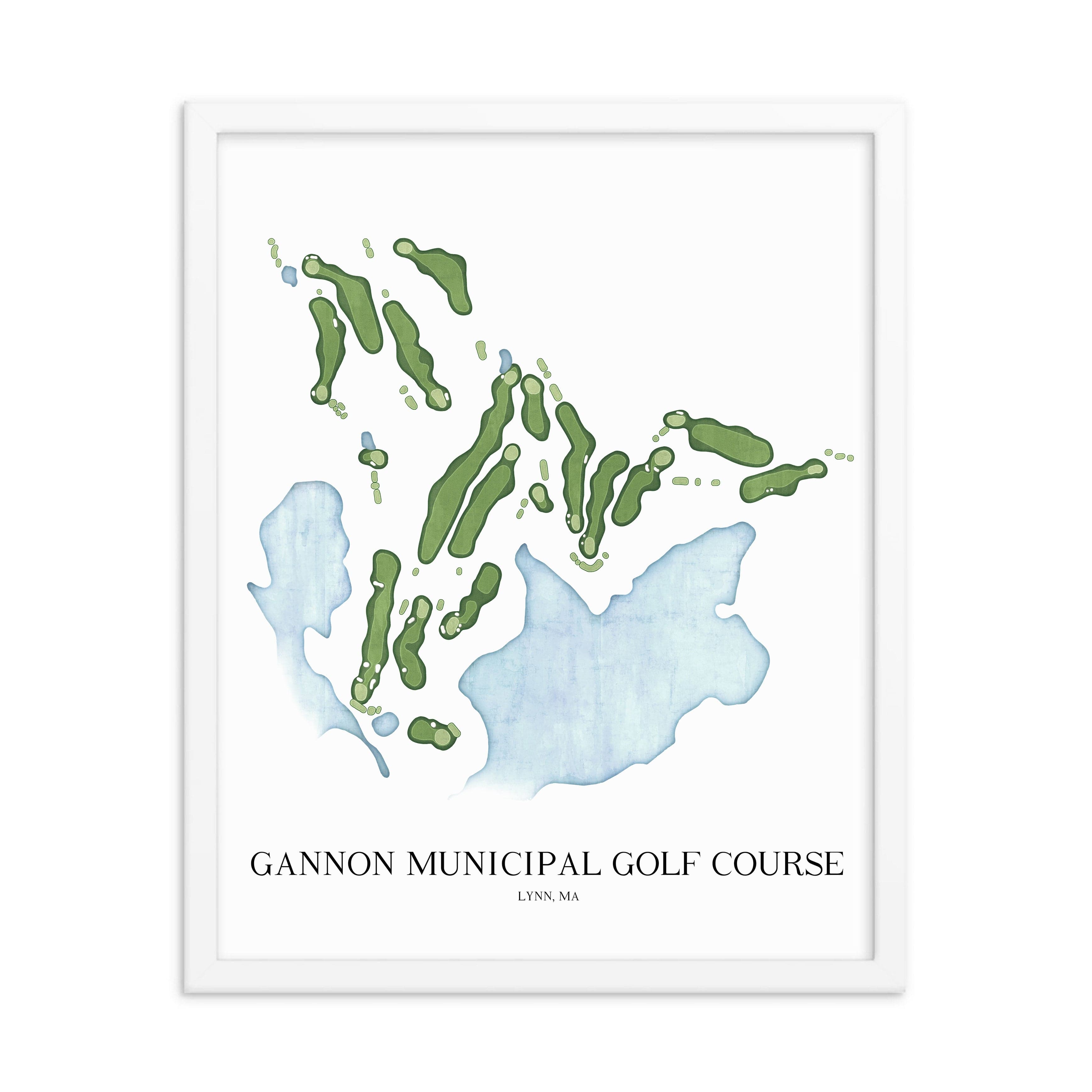 The 19th Hole Golf Shop - Golf Course Prints - Gannon Municipal Golf Course Golf Course Map Golf Map