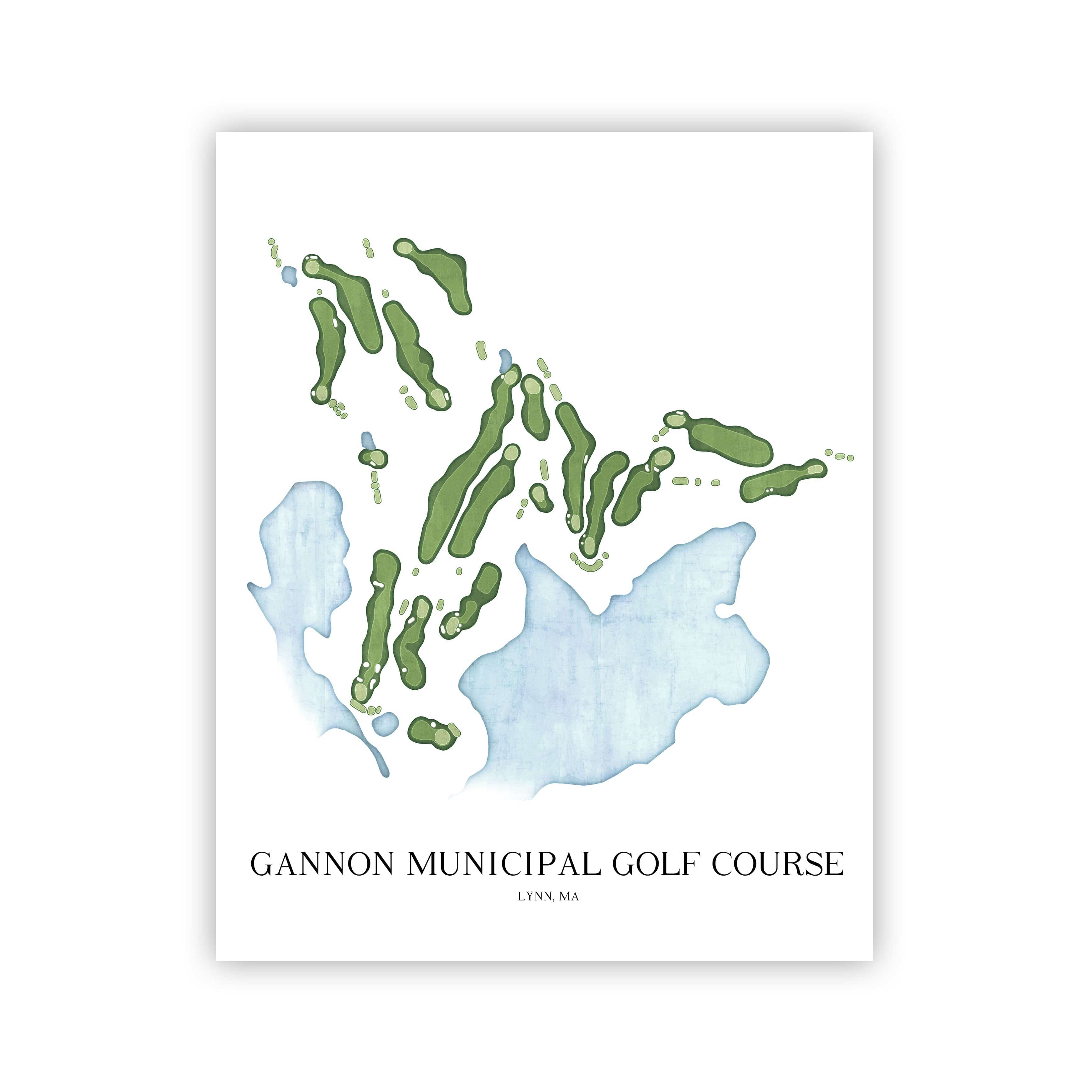 The 19th Hole Golf Shop - Golf Course Prints - Gannon Municipal Golf Course Golf Course Map Golf Map