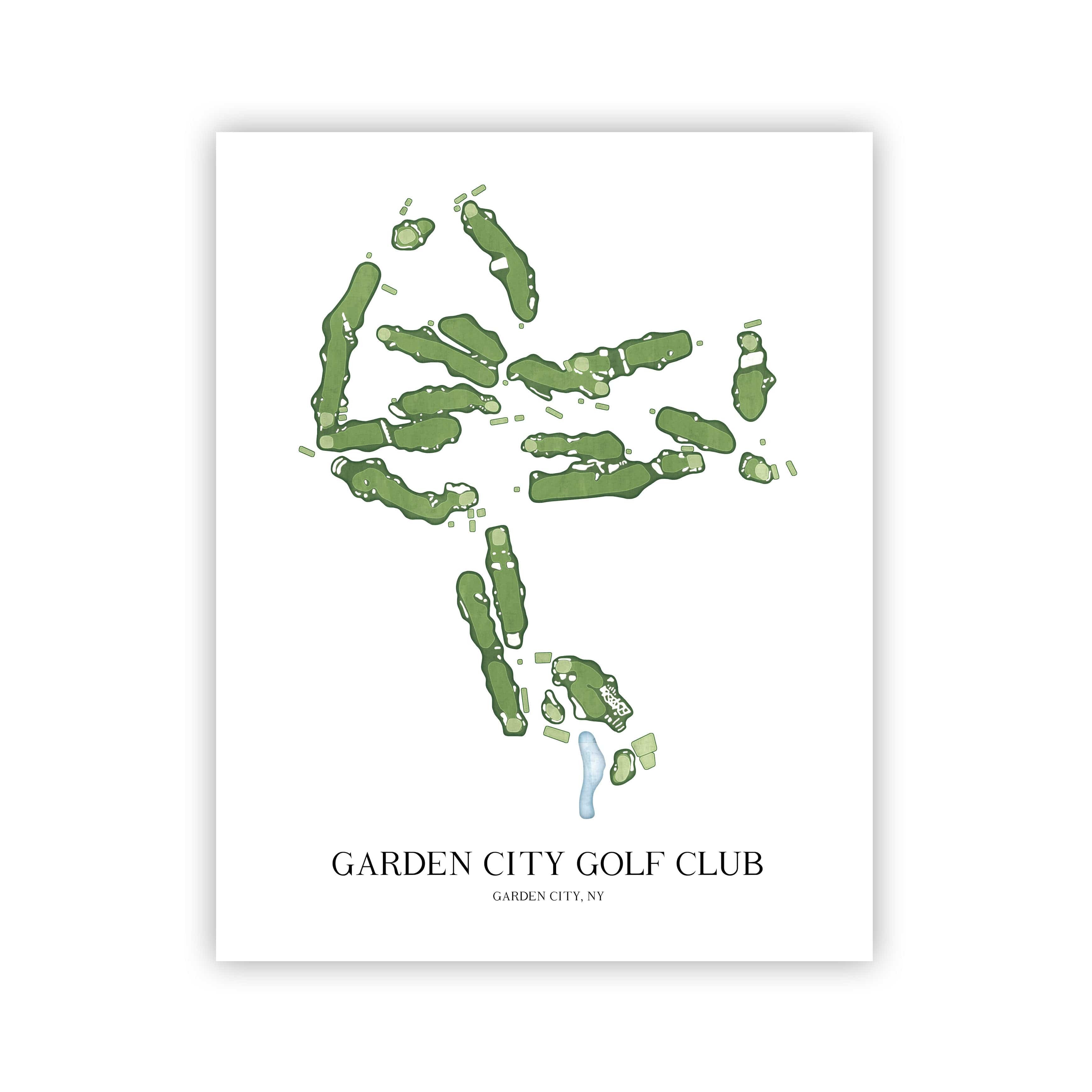 The 19th Hole Golf Shop - Golf Course Prints - Garden City Golf Club Golf Course Map Golf Map