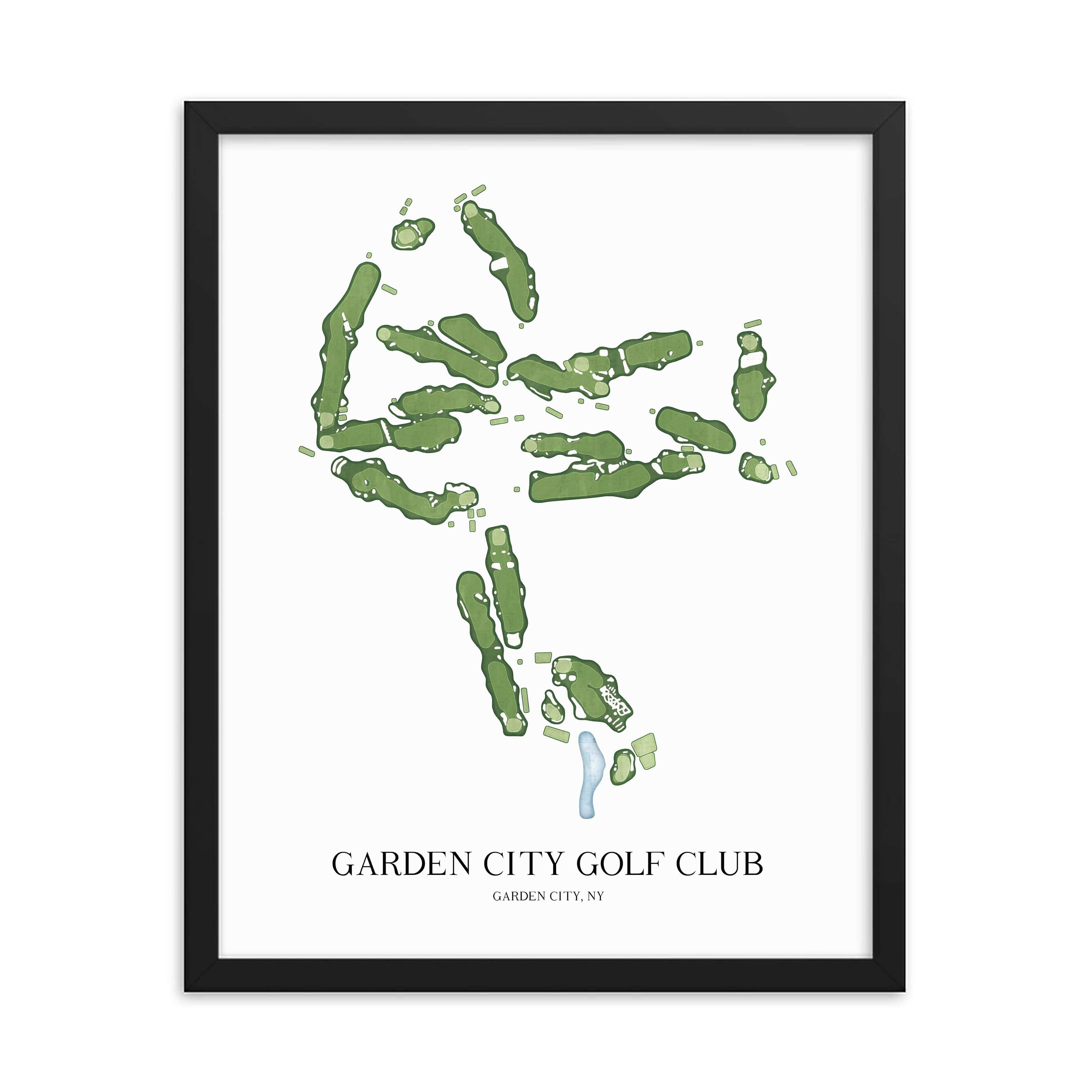 The 19th Hole Golf Shop - Golf Course Prints - Garden City Golf Club Golf Course Map Golf Map