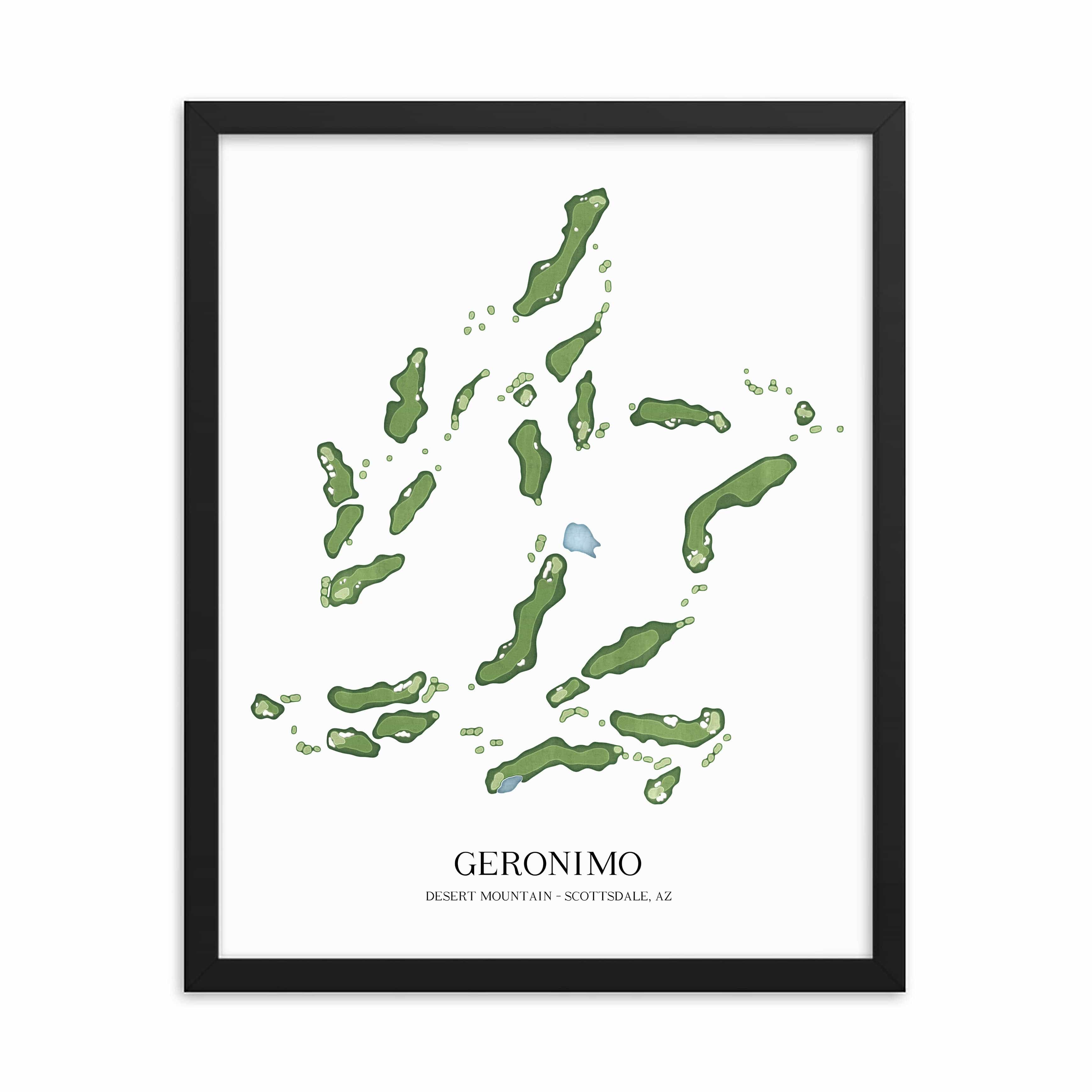 The 19th Hole Golf Shop - Golf Course Prints - Geronimo - Desert Mountain Golf Course Map Golf Map