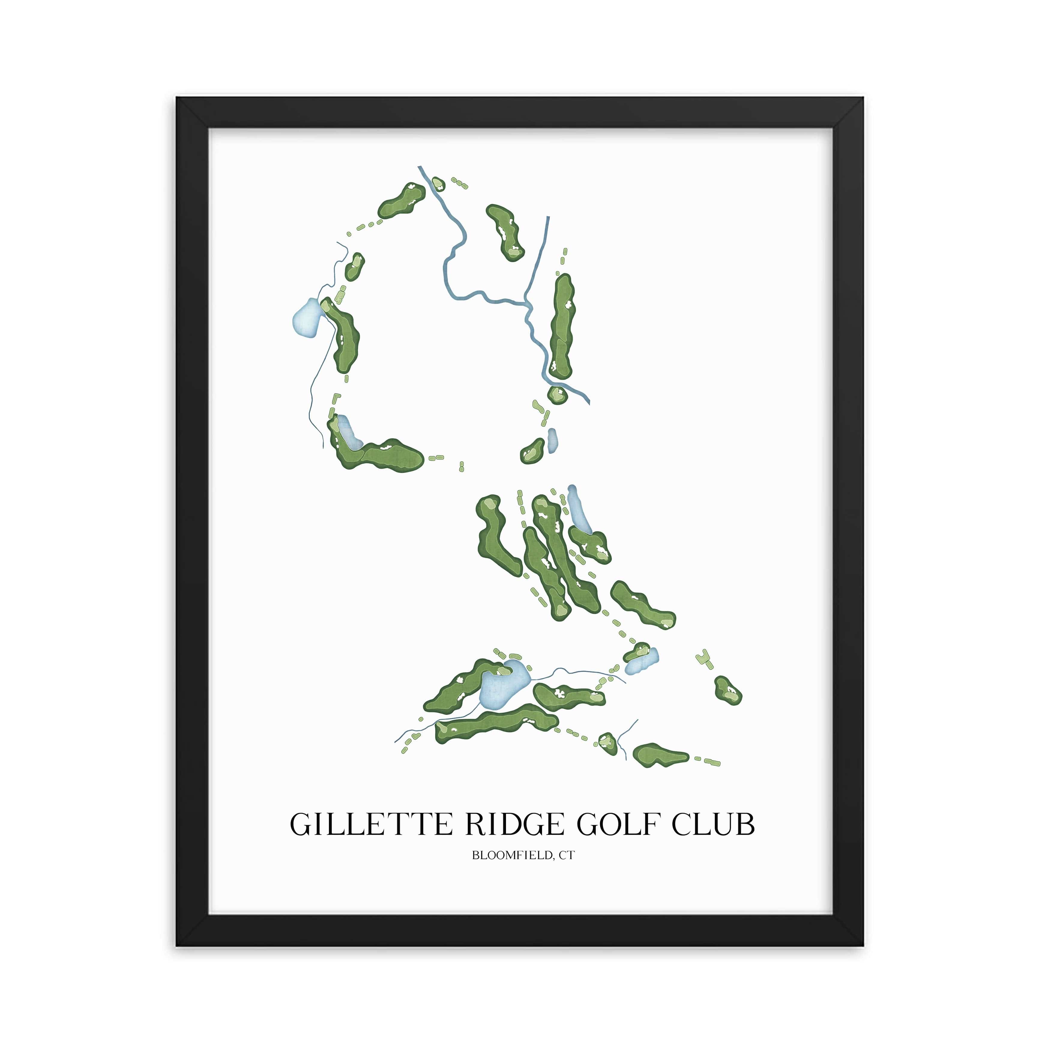 The 19th Hole Golf Shop - Golf Course Prints - Gillette Ridge Golf Club Golf Course Map Golf Map