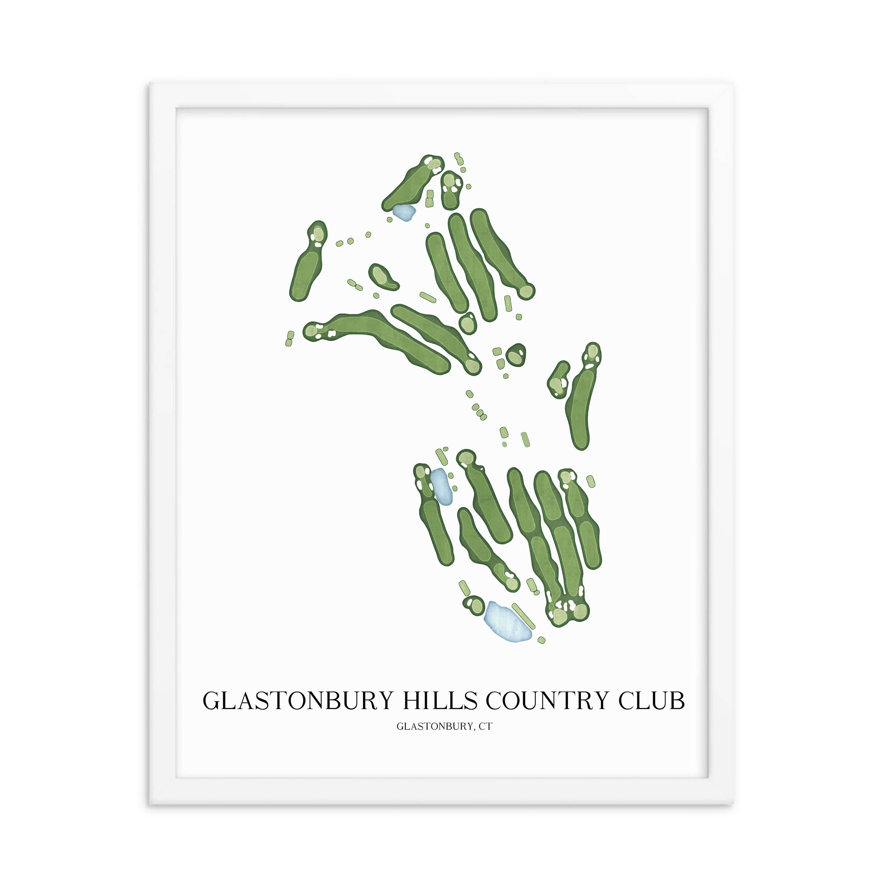 The 19th Hole Golf Shop - Golf Course Prints - Glastonbury Hills Country Club Golf Course Map Golf Map