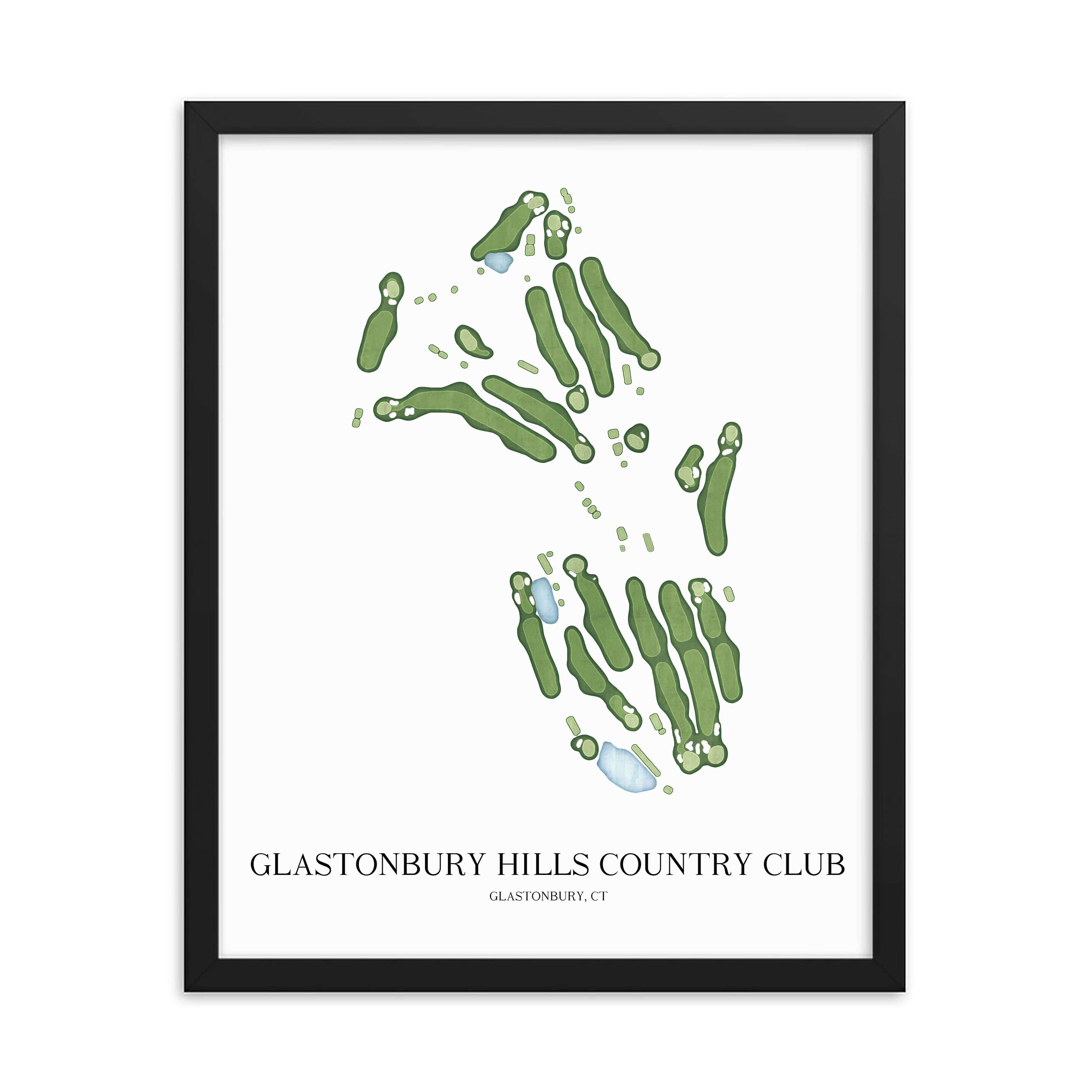 The 19th Hole Golf Shop - Golf Course Prints - Glastonbury Hills Country Club Golf Course Map Golf Map