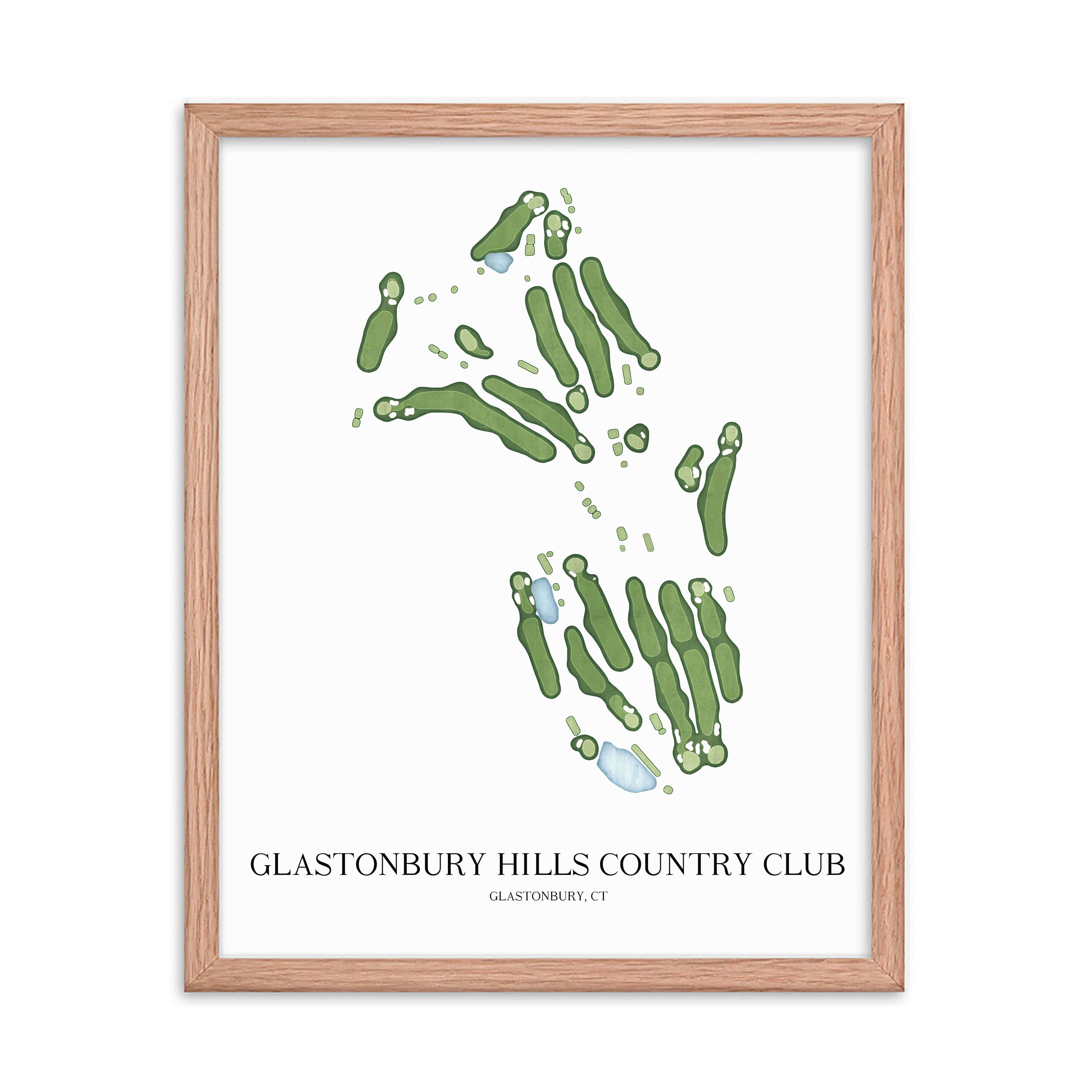 The 19th Hole Golf Shop - Golf Course Prints - Glastonbury Hills Country Club Golf Course Map Golf Map