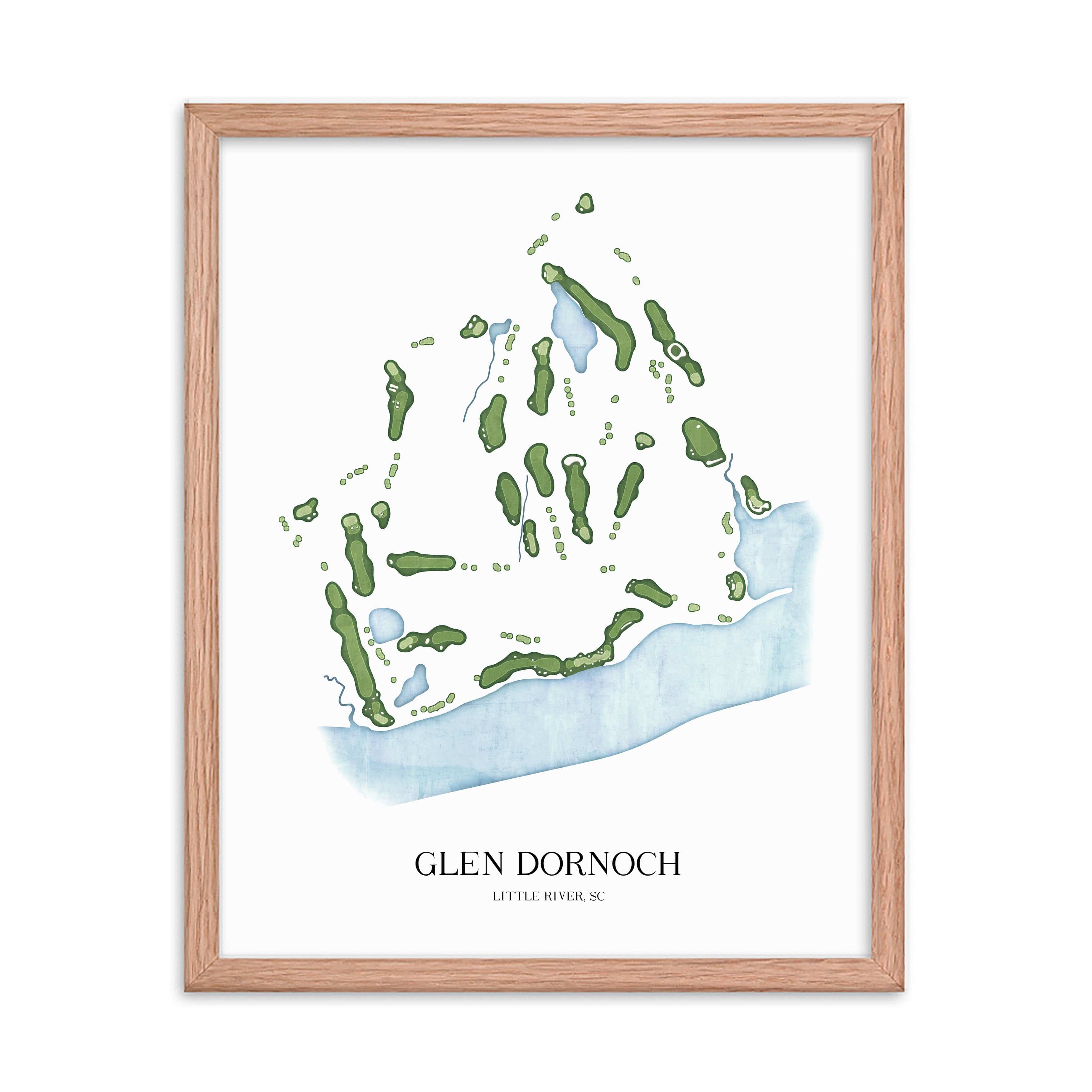 The 19th Hole Golf Shop - Golf Course Prints - Glen Dornoch Golf Course Map Golf Map