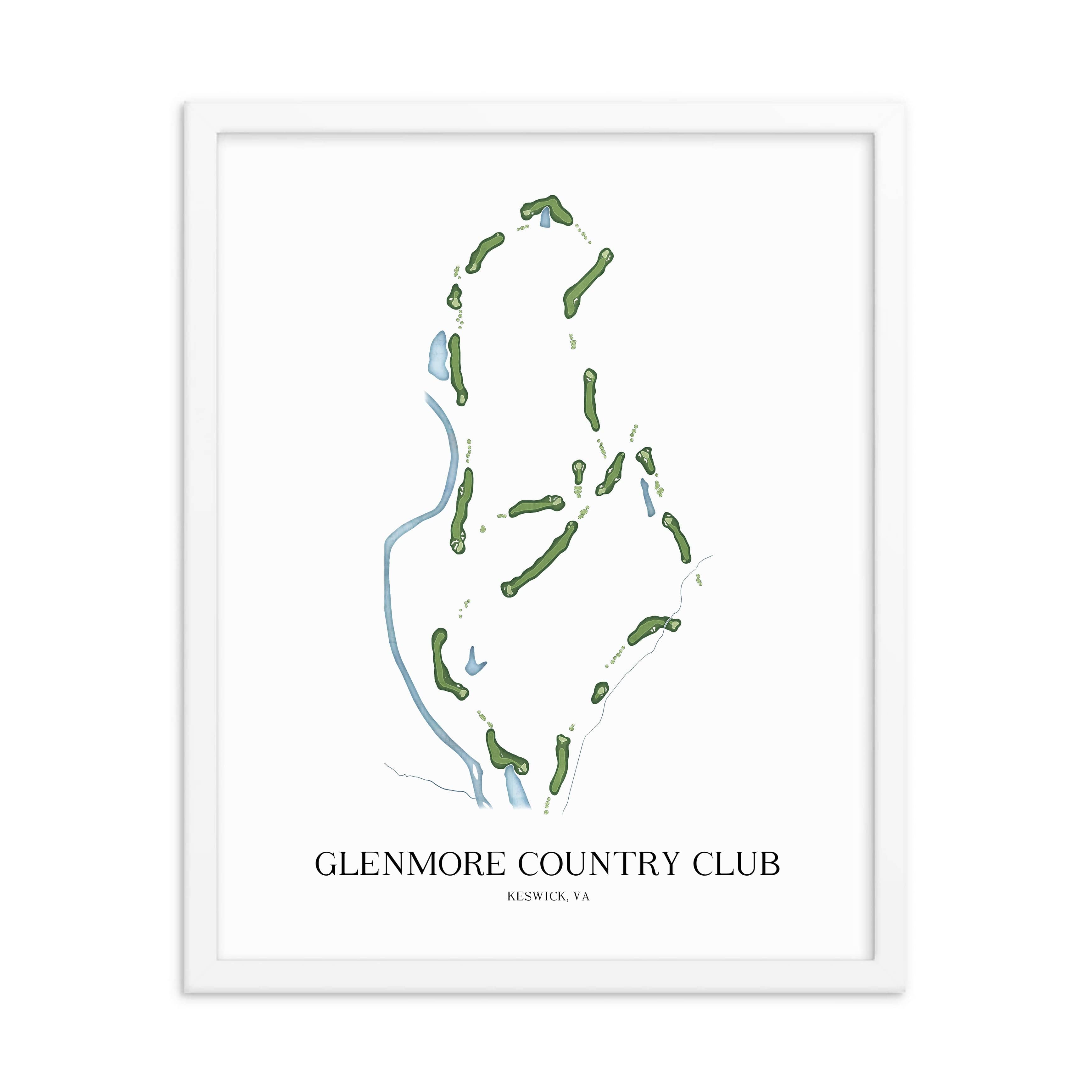 The 19th Hole Golf Shop - Golf Course Prints - Glenmore Country Club Golf Course Map Golf Map