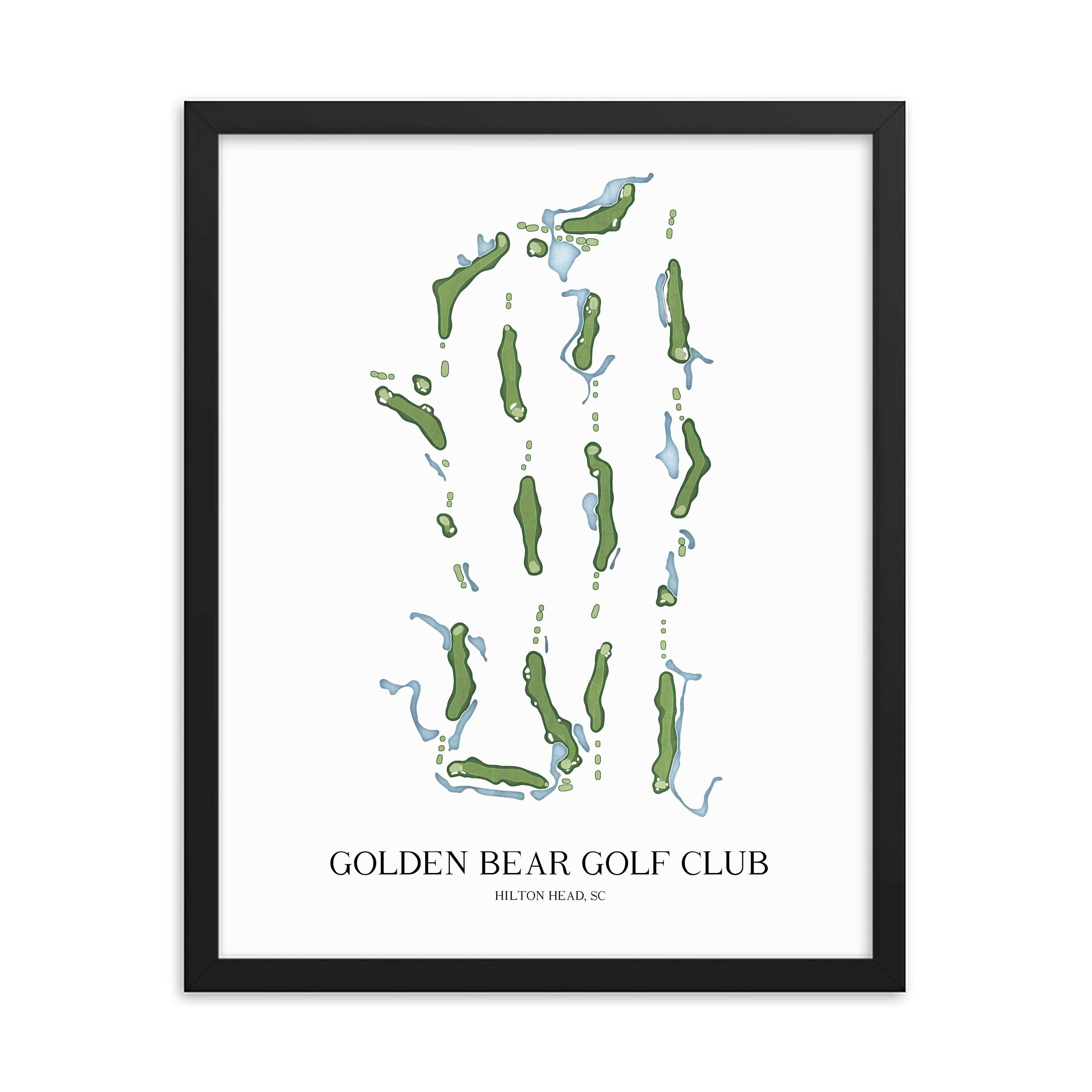 The 19th Hole Golf Shop - Golf Course Prints - Golden Bear Golf Club Golf Course Map Golf Map