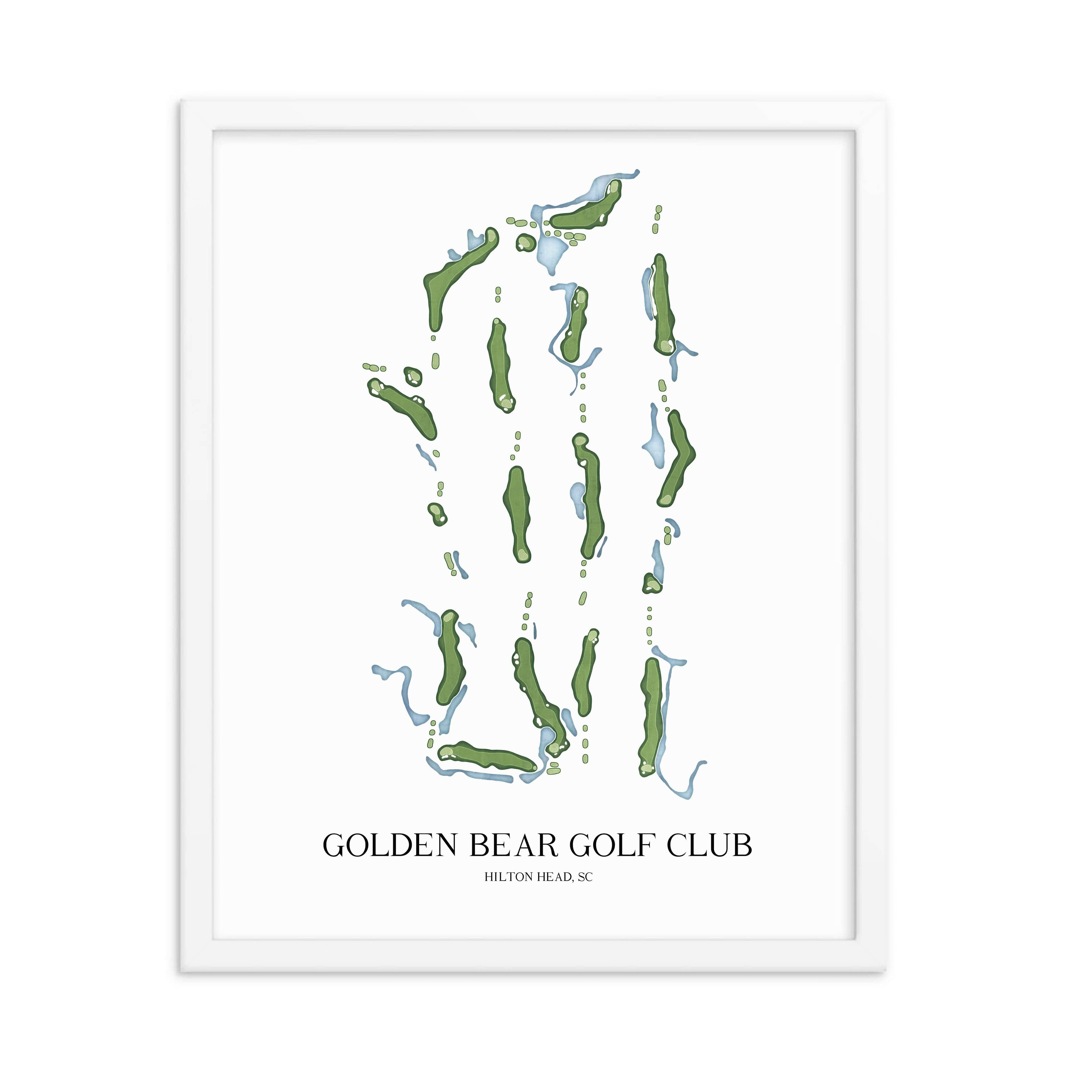 The 19th Hole Golf Shop - Golf Course Prints - Golden Bear Golf Club Golf Course Map Golf Map