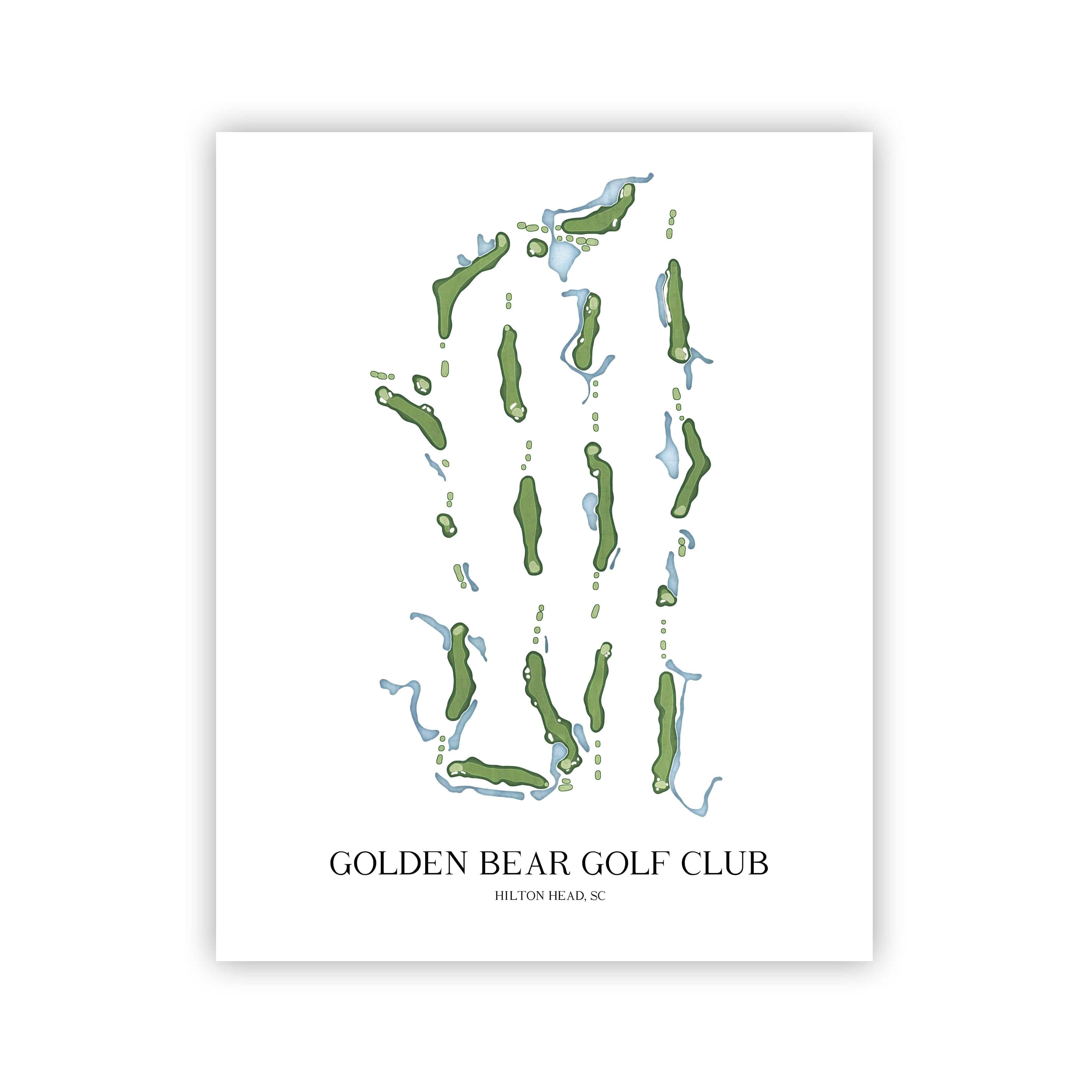 The 19th Hole Golf Shop - Golf Course Prints - Golden Bear Golf Club Golf Course Map Golf Map