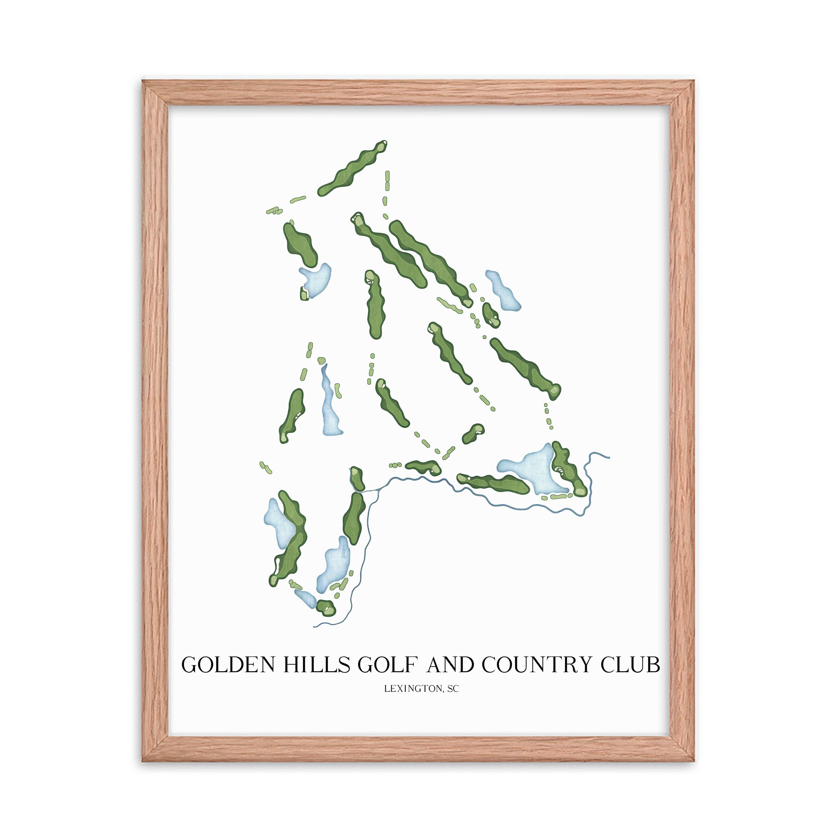 The 19th Hole Golf Shop - Golf Course Prints - Golden Hills Golf and Country Club Golf Course Map Golf Map